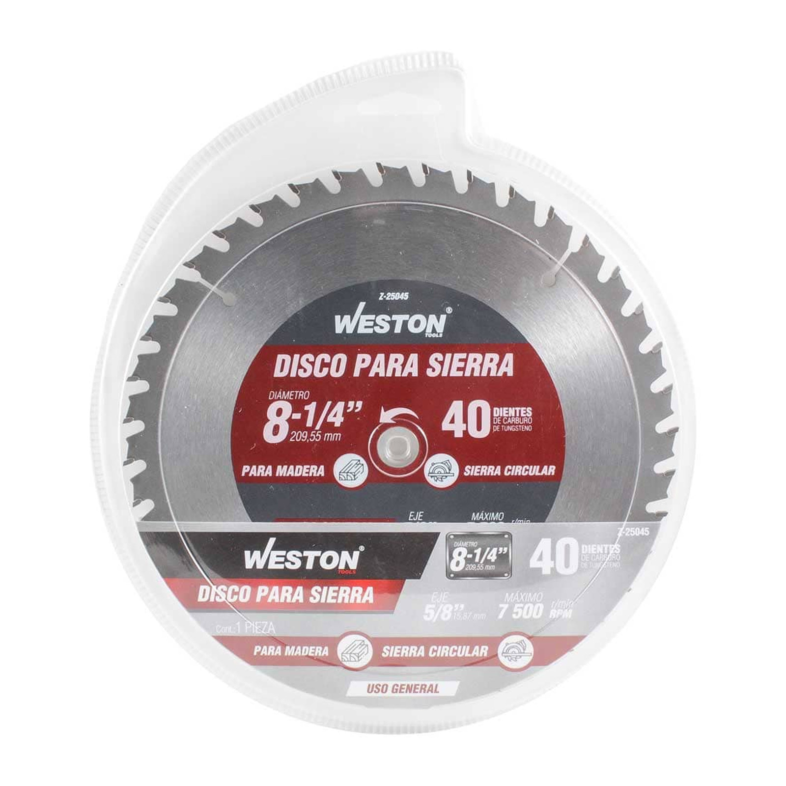 DISCO PARA SIERRA CIRCULAR P/MADERA 8-1/4'' X 5/8'' 40DT - Imagen 3