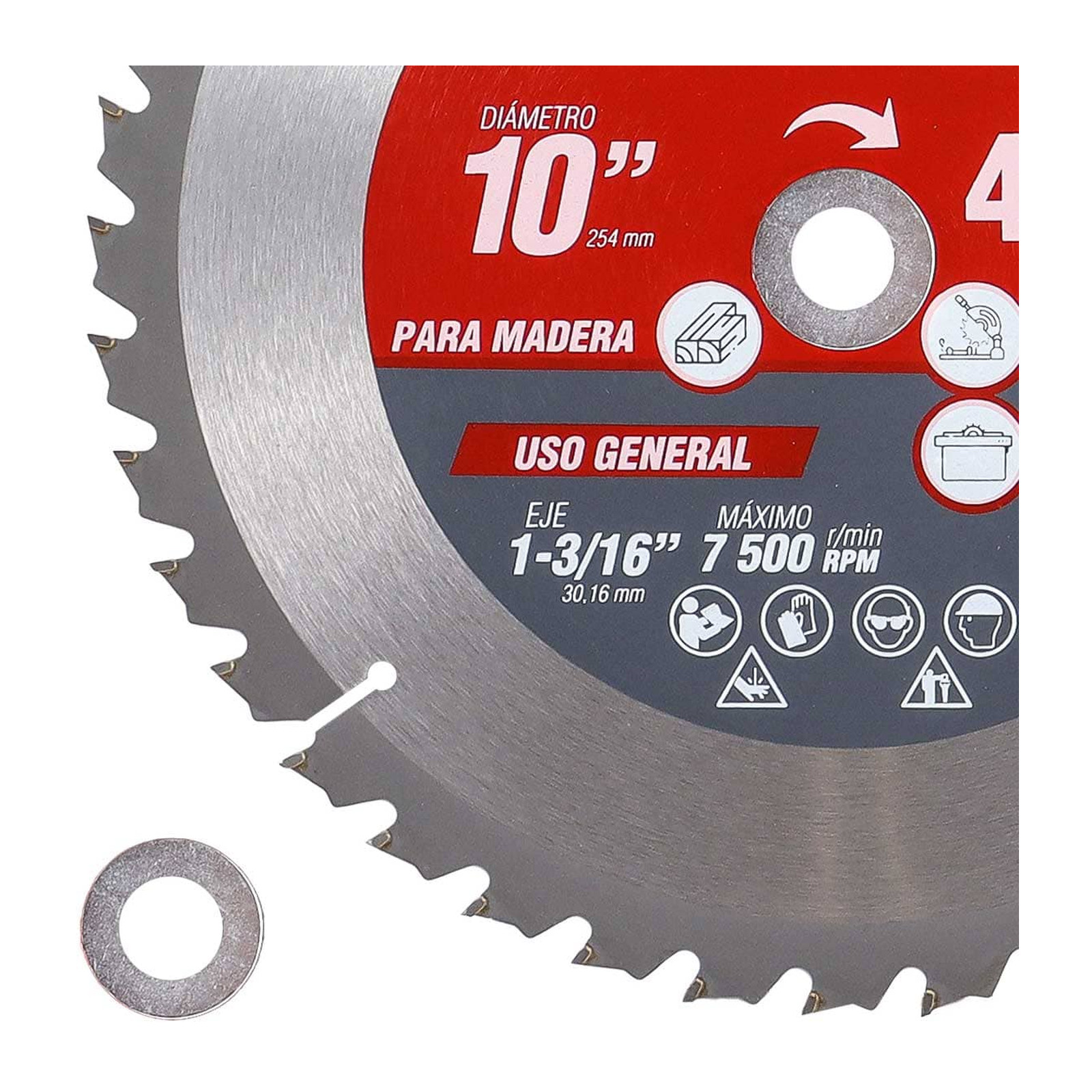 DISCO PARA SIERRA CIRCULAR P/MADERA 10'' X 1-3/16'' 40DT C/BUJES - Imagen 3