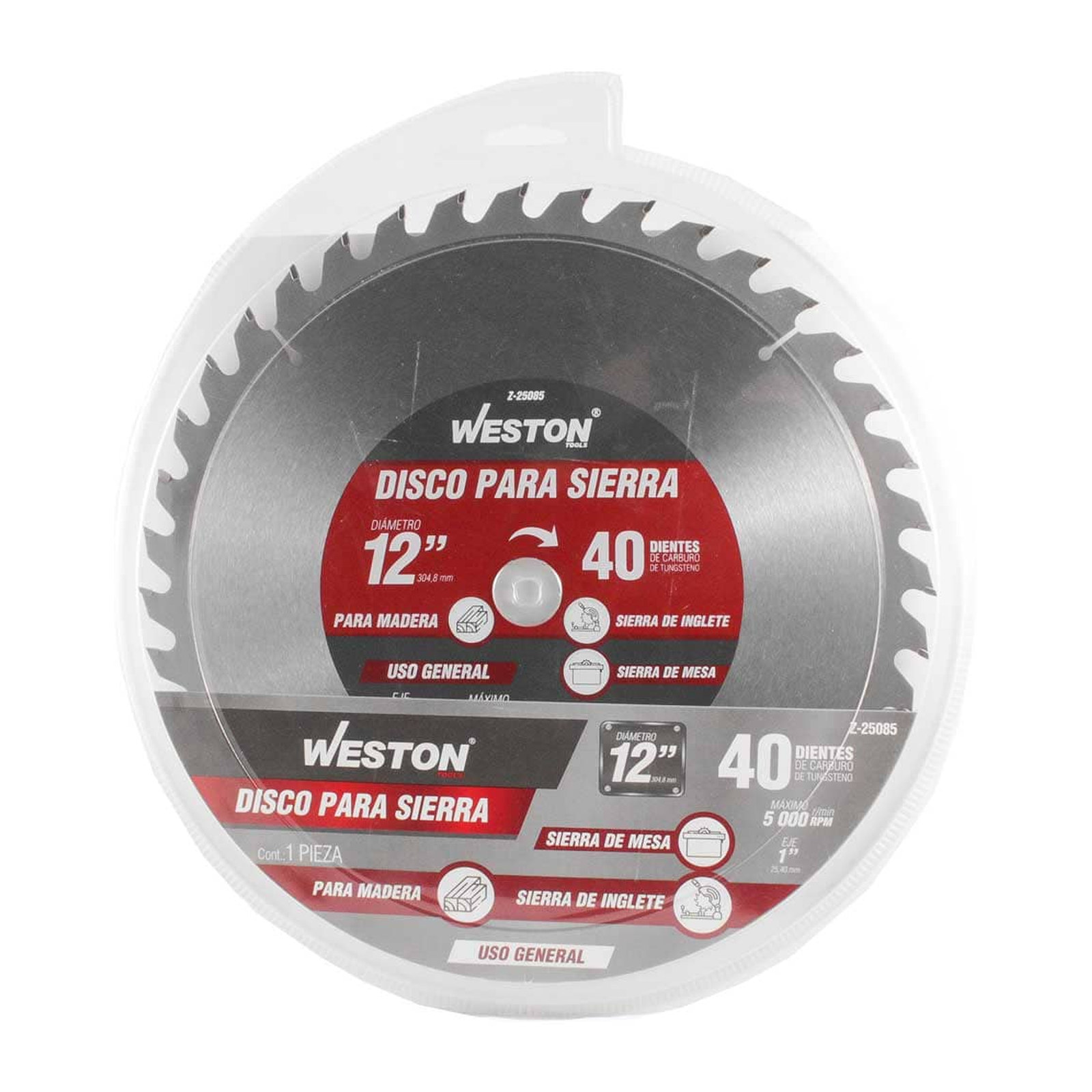 DISCO PARA SIERRA CIRCULAR P/MADERA 12'' X 1'' 40DT - Imagen 3