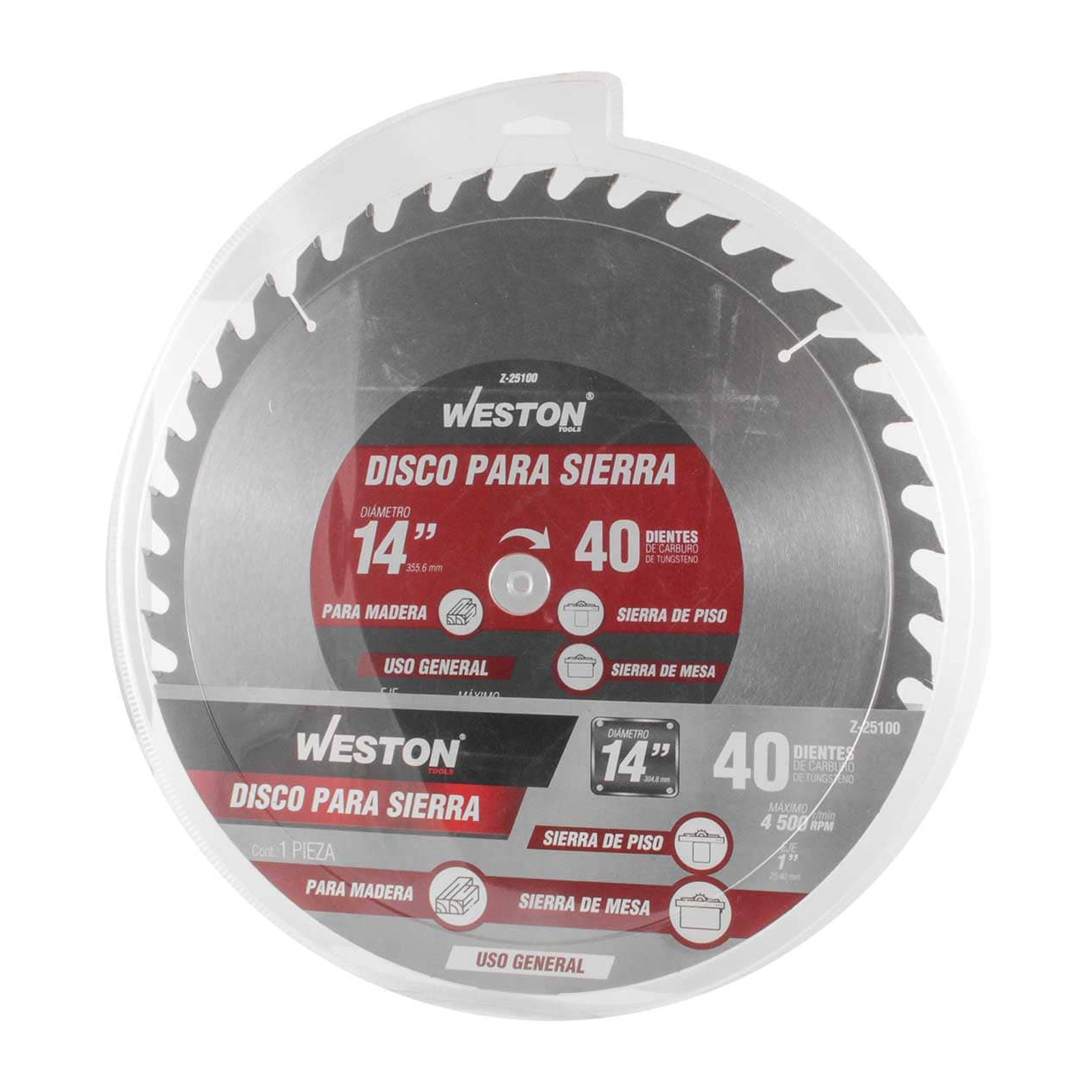 DISCO PARA SIERRA CIRCULAR P/MADERA 14'' X 1'' 40DT - Imagen 3