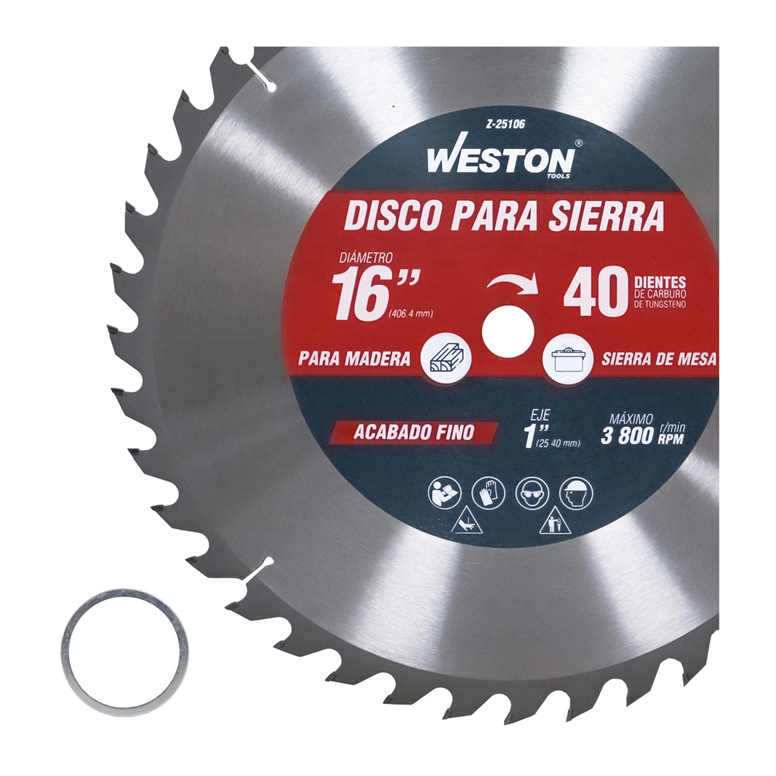 DISCO PARA SIERRA CIRCULAR P/MADERA 16'' X 1'' 40DT - Imagen 3