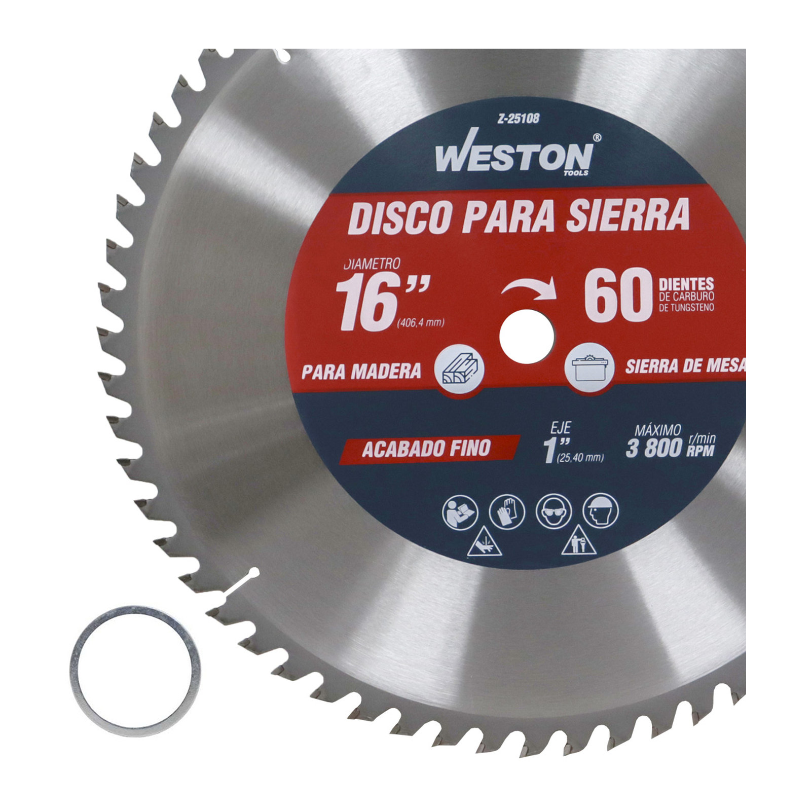 DISCO PARA SIERRA CIRCULAR P/MADERA 16'' X 1'' 60DT - Imagen 3