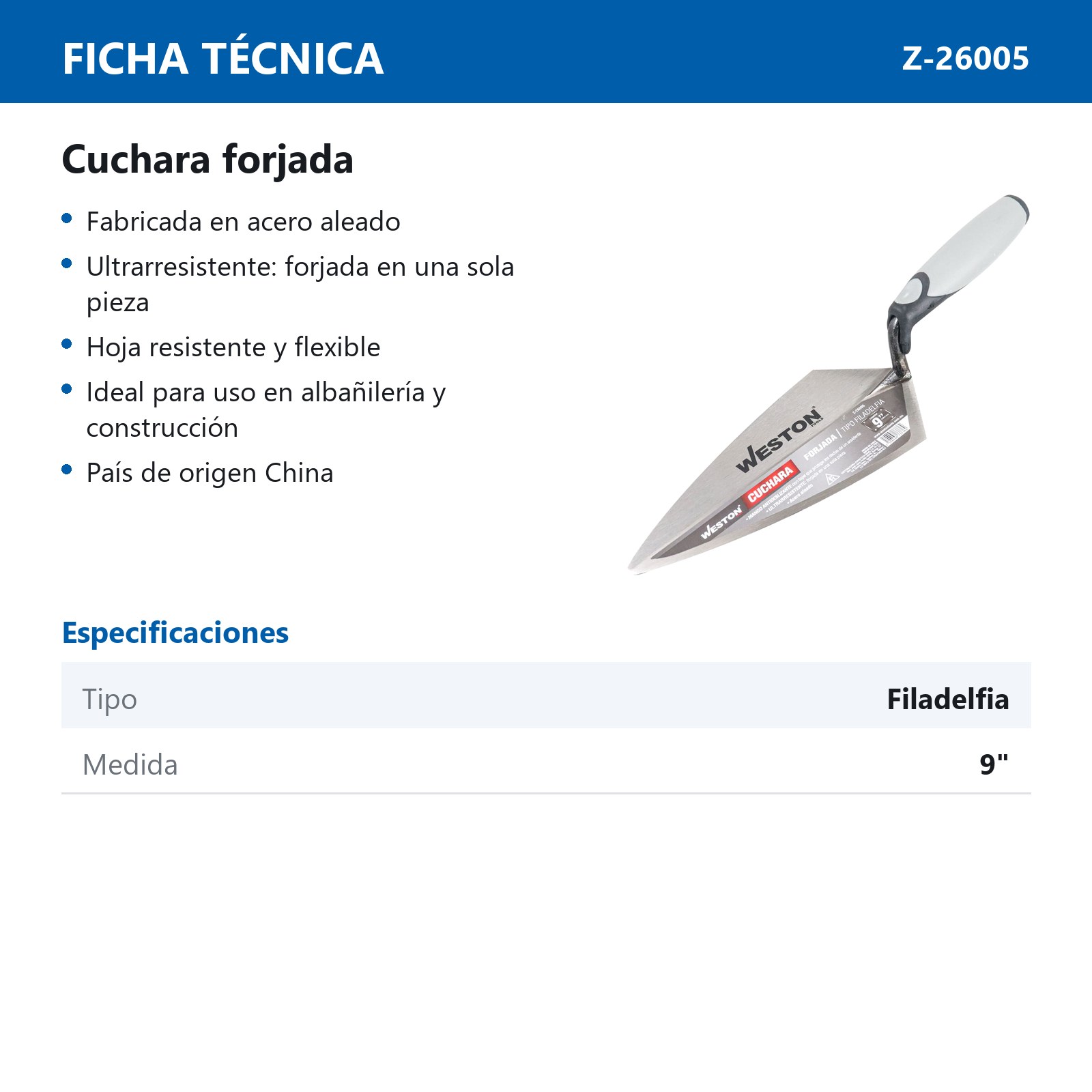 CUCHARA FORJADA TIPO FILADELFIA 9" MANGO TPR - Imagen 4