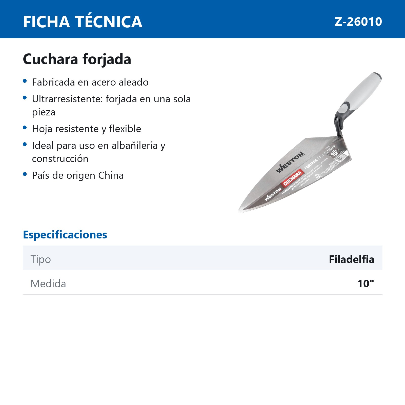 CUCHARA FORJADA TIPO FILADELFIA 10" MANGO TPR - Imagen 4