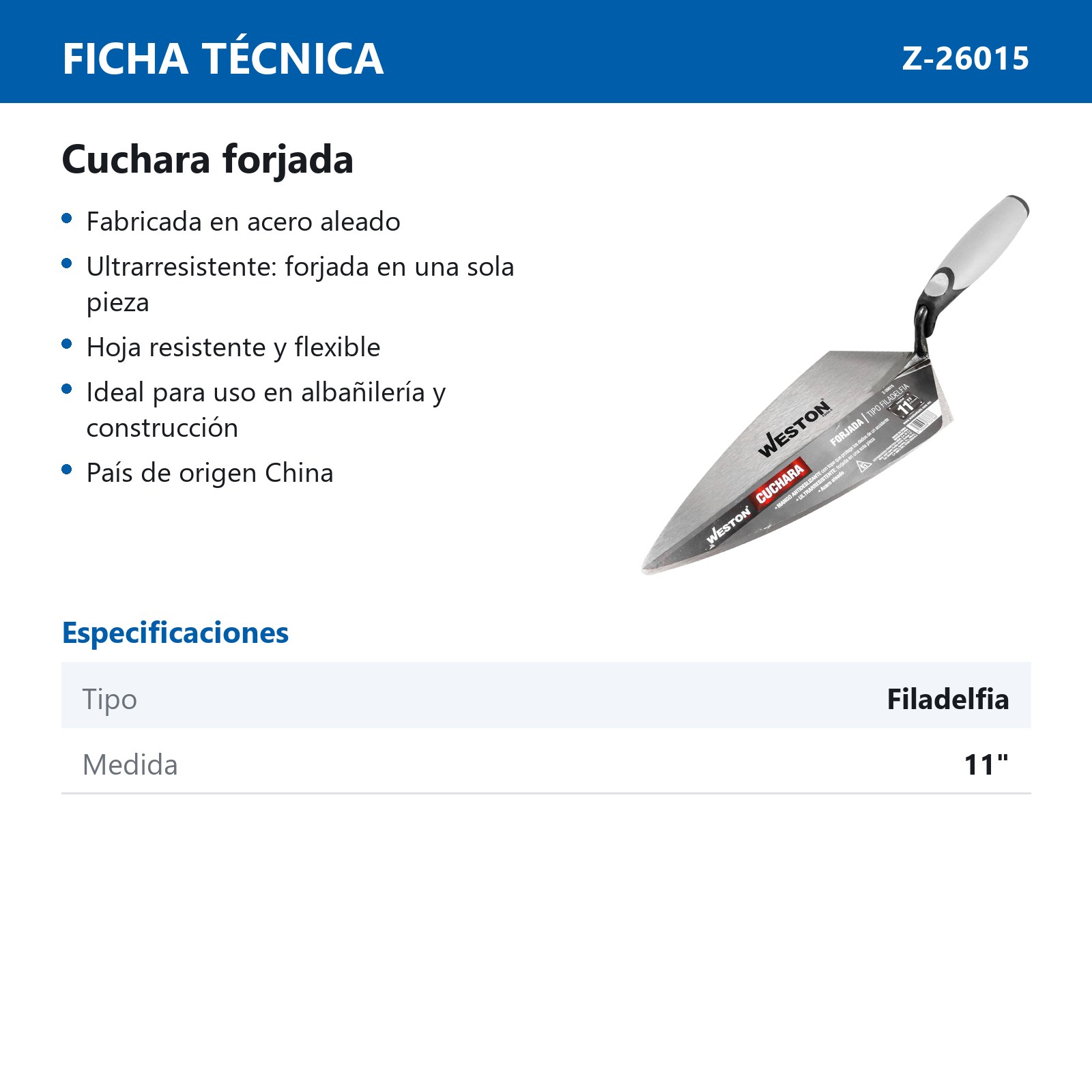 CUCHARA FORJADA TIPO FILADELFIA 11" MANGO TPR - Imagen 4