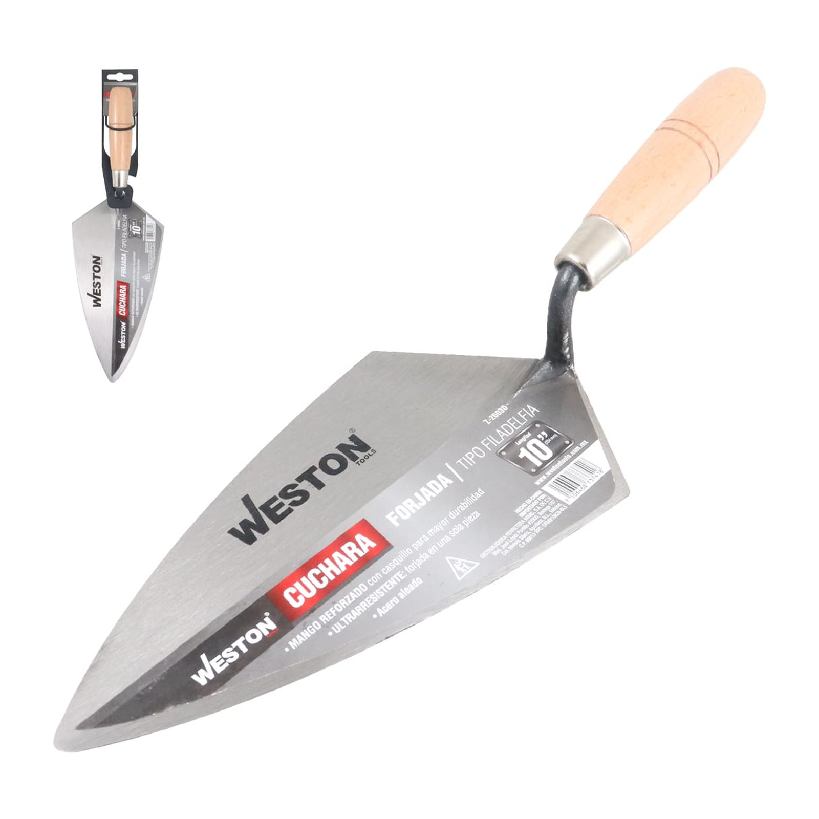 Cuchara Forjada Tipo Filadelfia 10" Mango de Madera Weston