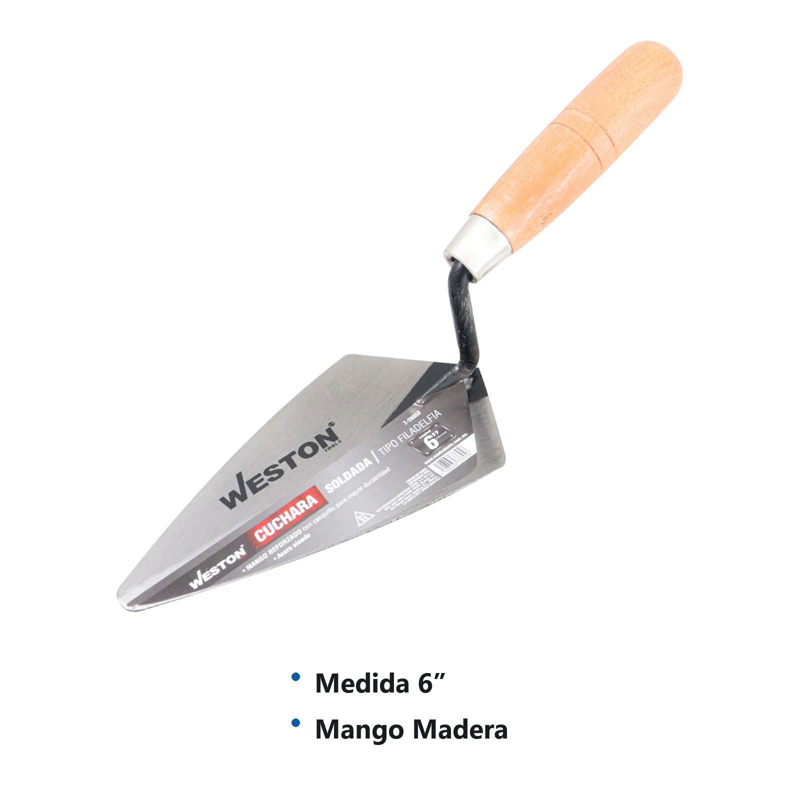 CUCHARA SOLDADA TIPO FILADELFIA 6" MANGO D/MADERA - Imagen 4
