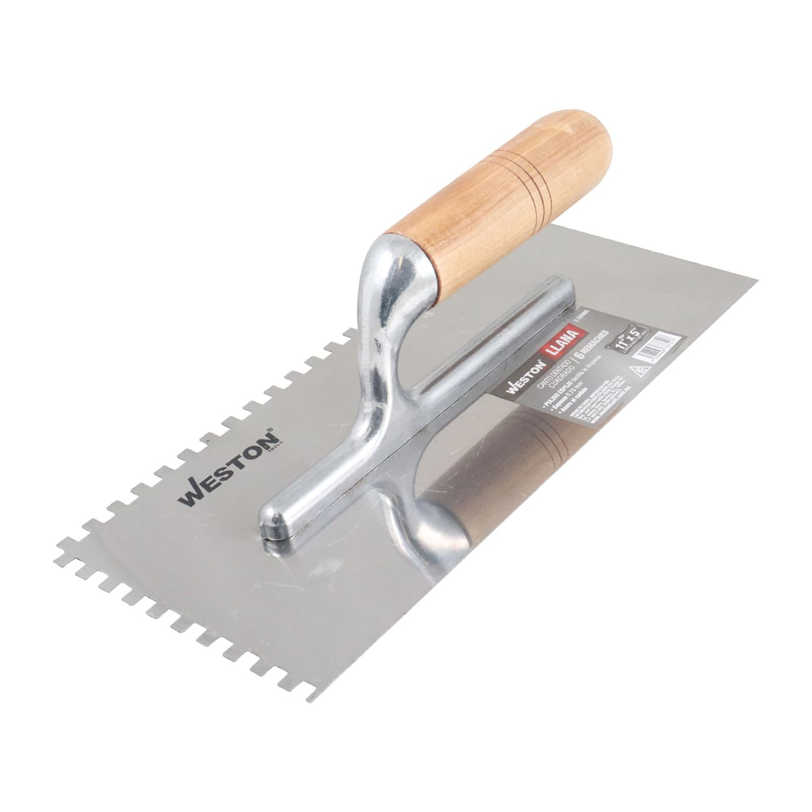 Llana Canto Dentado Cuadrado 11" x 5" con Mango de Madera WESTON