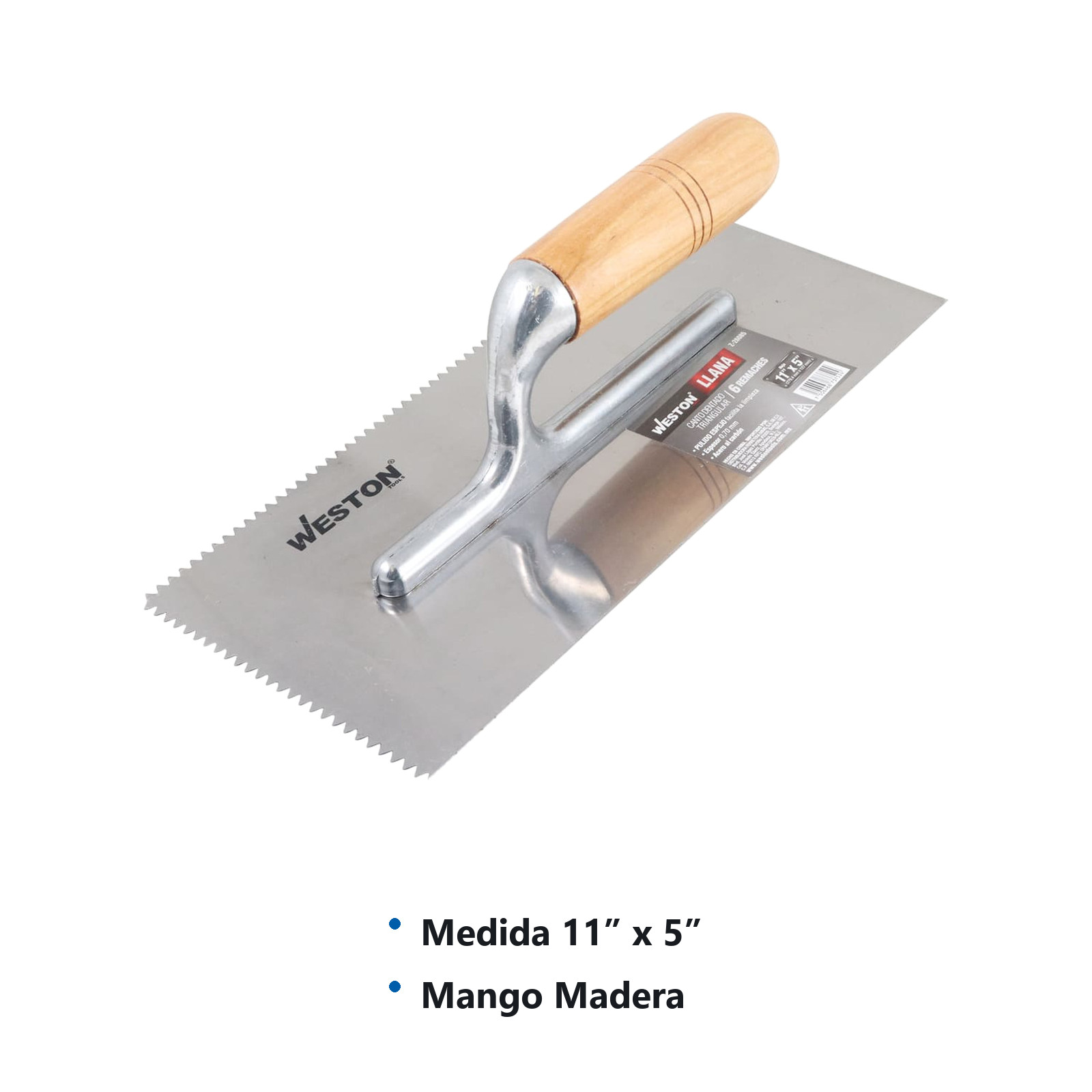 LLANA CANTO DENTADO TRIANGULAR 11" X 5" 6 REMACHES MANGO D/MADERA - Imagen 3