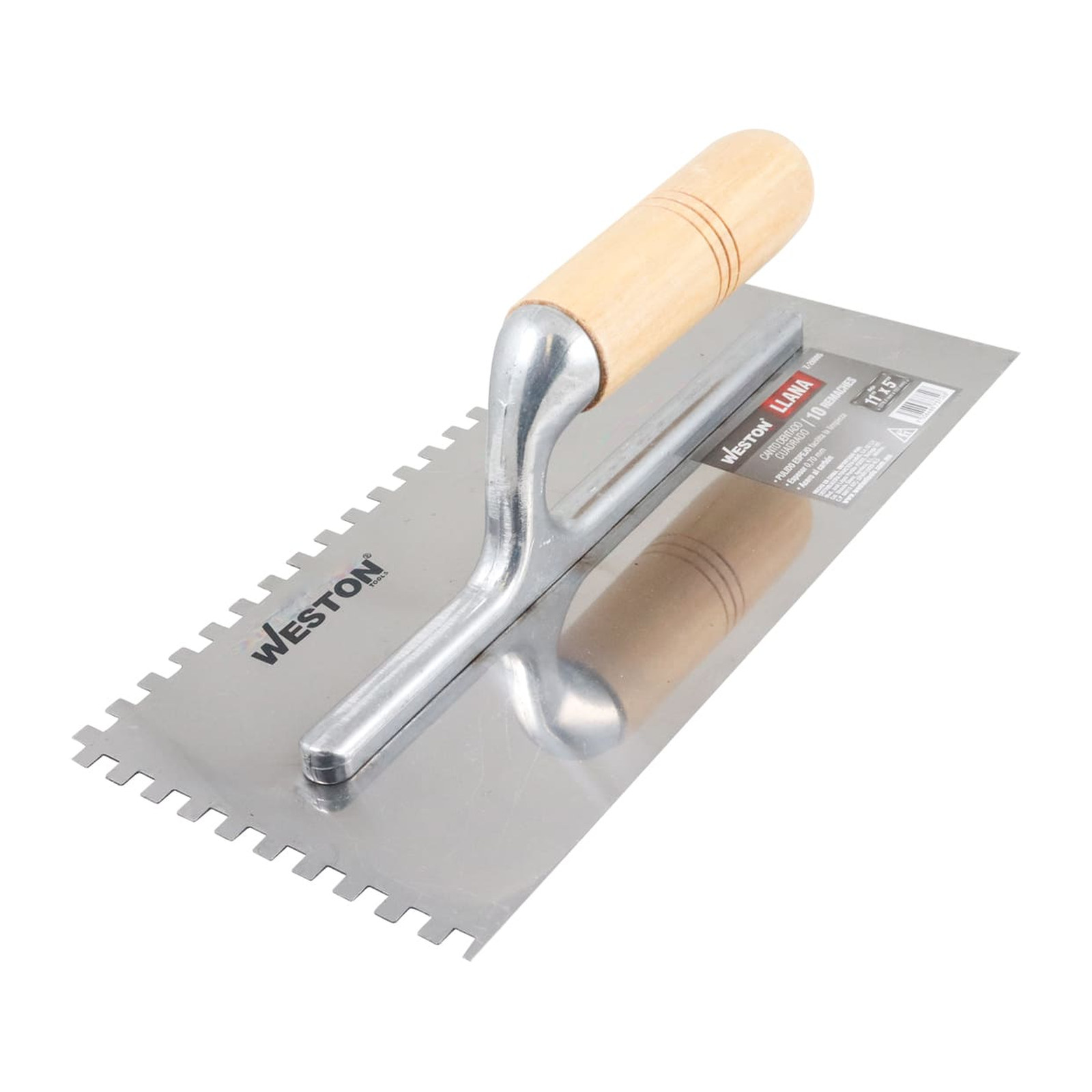Llana Canto Dentado Cuadrado 11" x 5" con Mango de Madera Weston