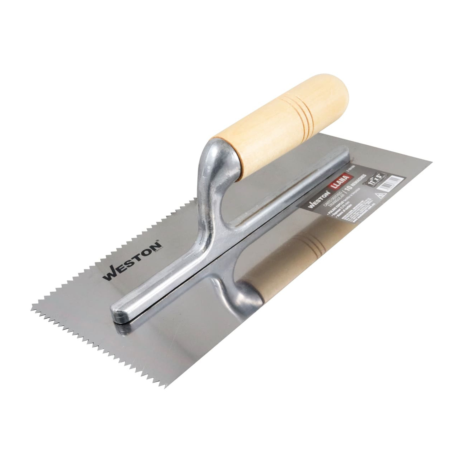 Llana Canto Dentado Triangular 11" x 5" con Mango de Madera Weston