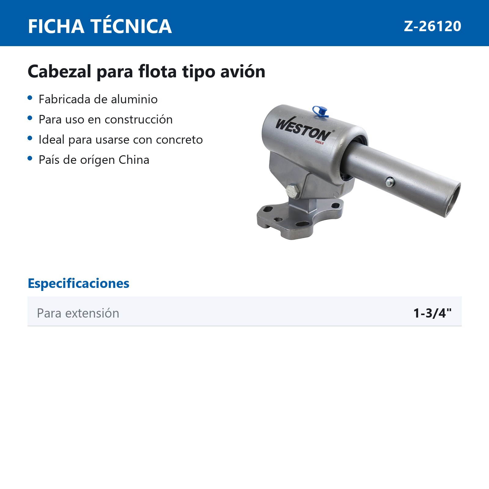 CABEZAL PARA FLOTA TIPO AVION - Imagen 4