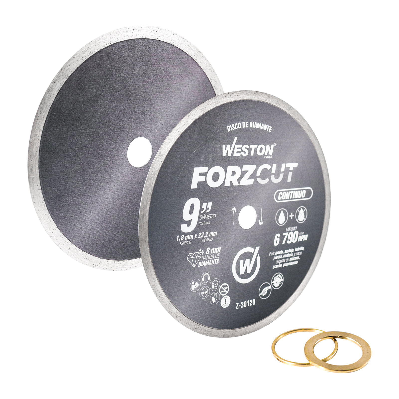 DISCO DE DIAMANTE RIN CONTINUO 9" FORZCUT - Imagen 2