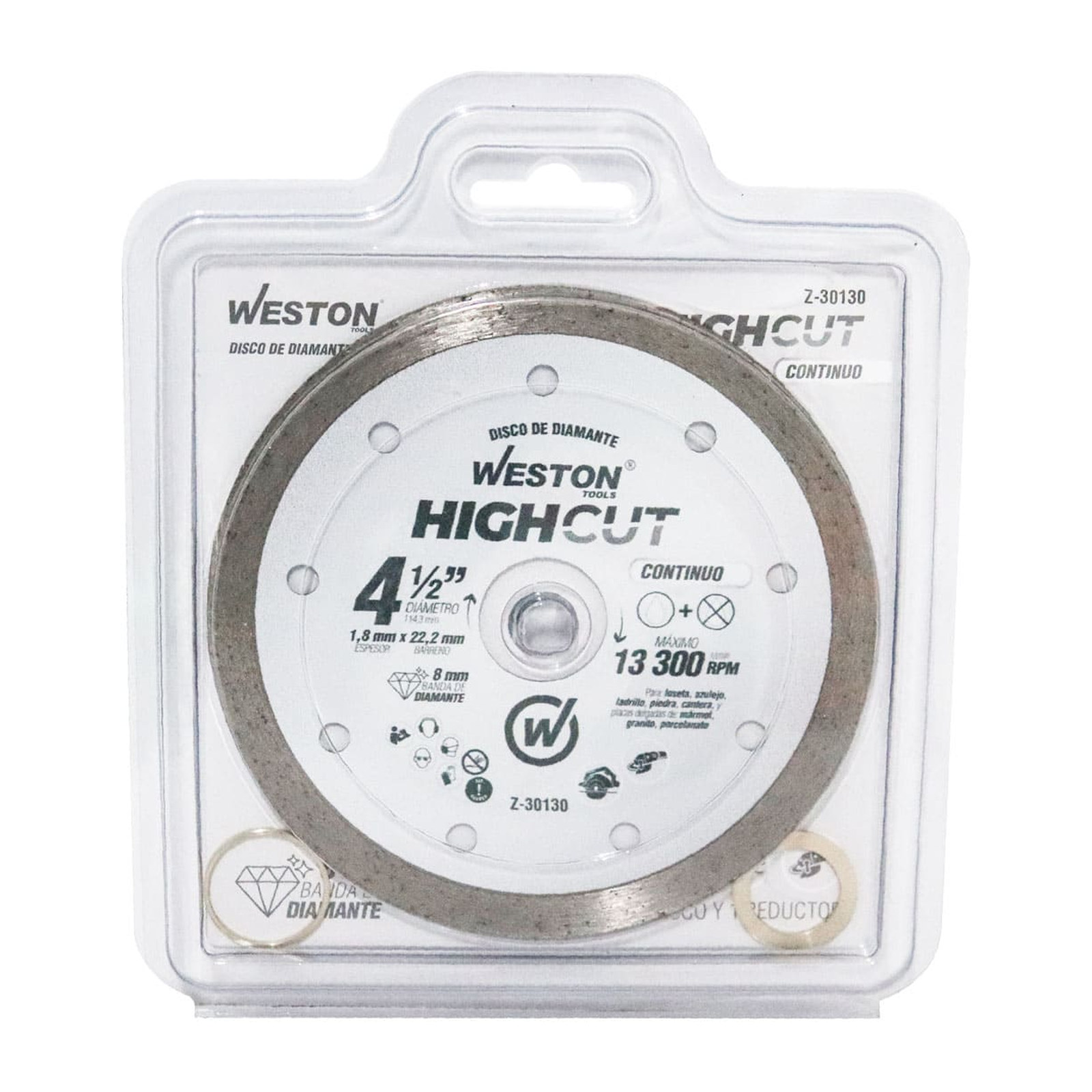 Disco de Diamante Rin Continuo 4-1/2" HIGHCUT Weston