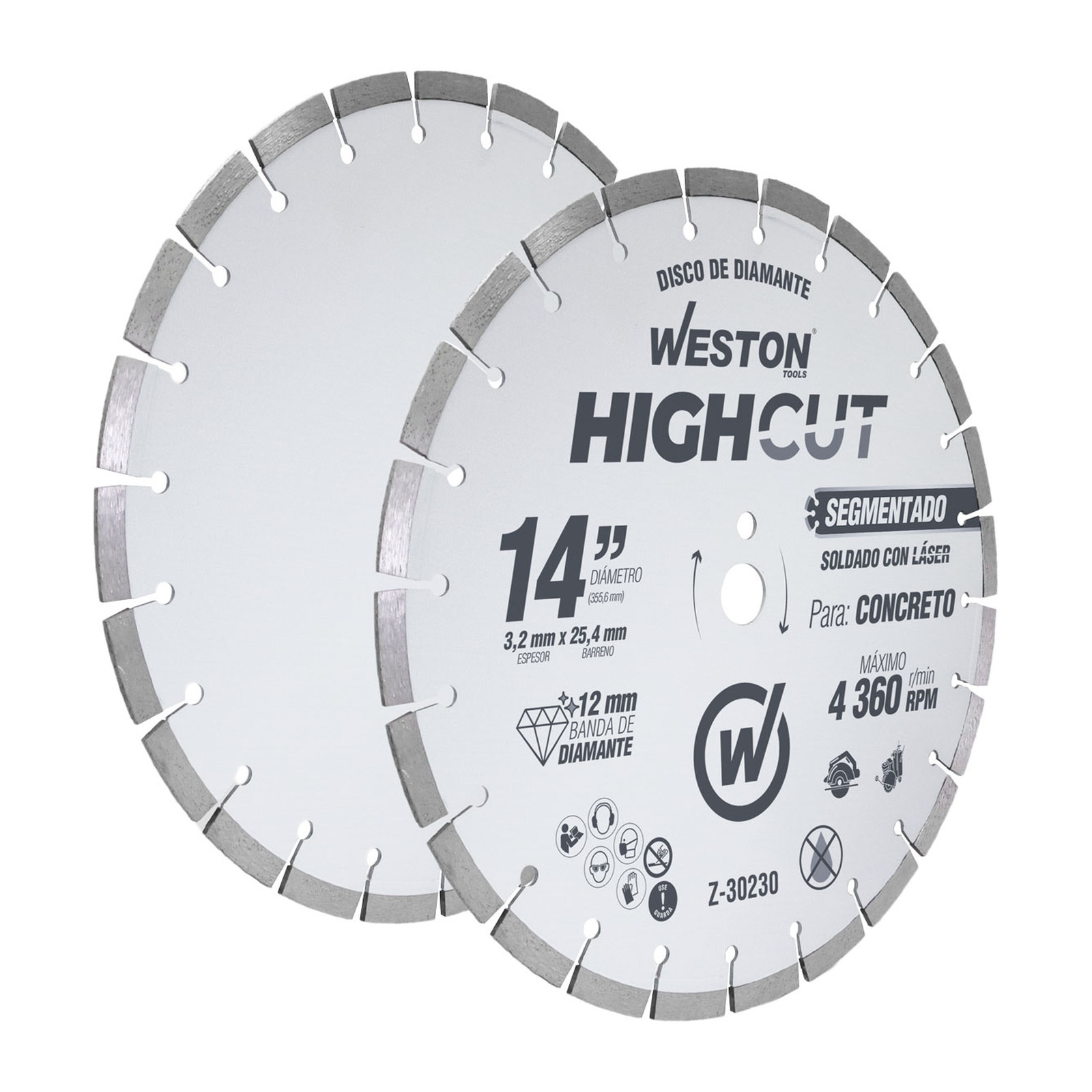 DISCO DE DIAMANTE RIN SEGMENTADO 14" 12/17 - Imagen 2