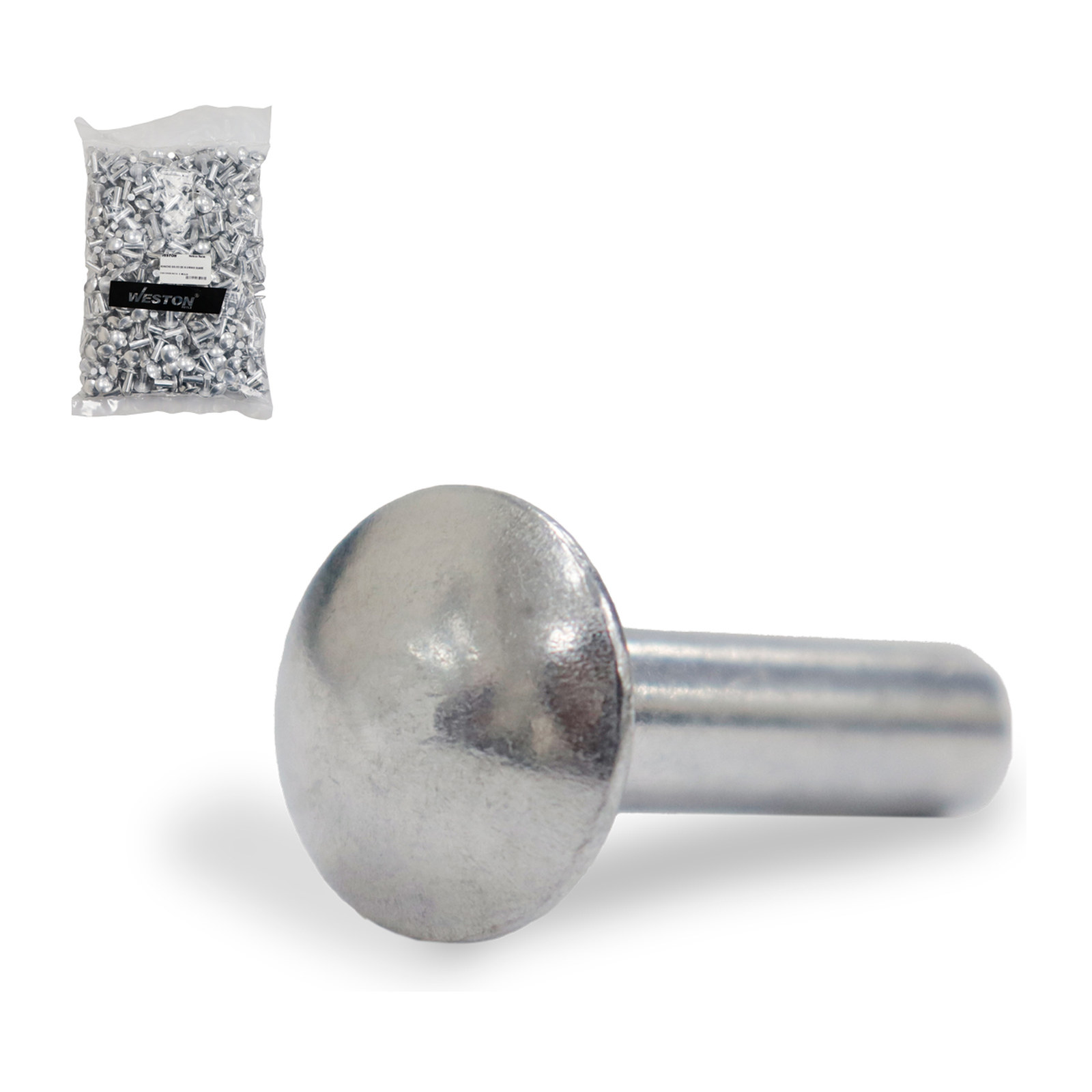 REMACHE SOLIDO DE ALUMINIO SUAVE 3/16" x 1/2" (Precio x Bolsa - Bolsa c/1 kg)