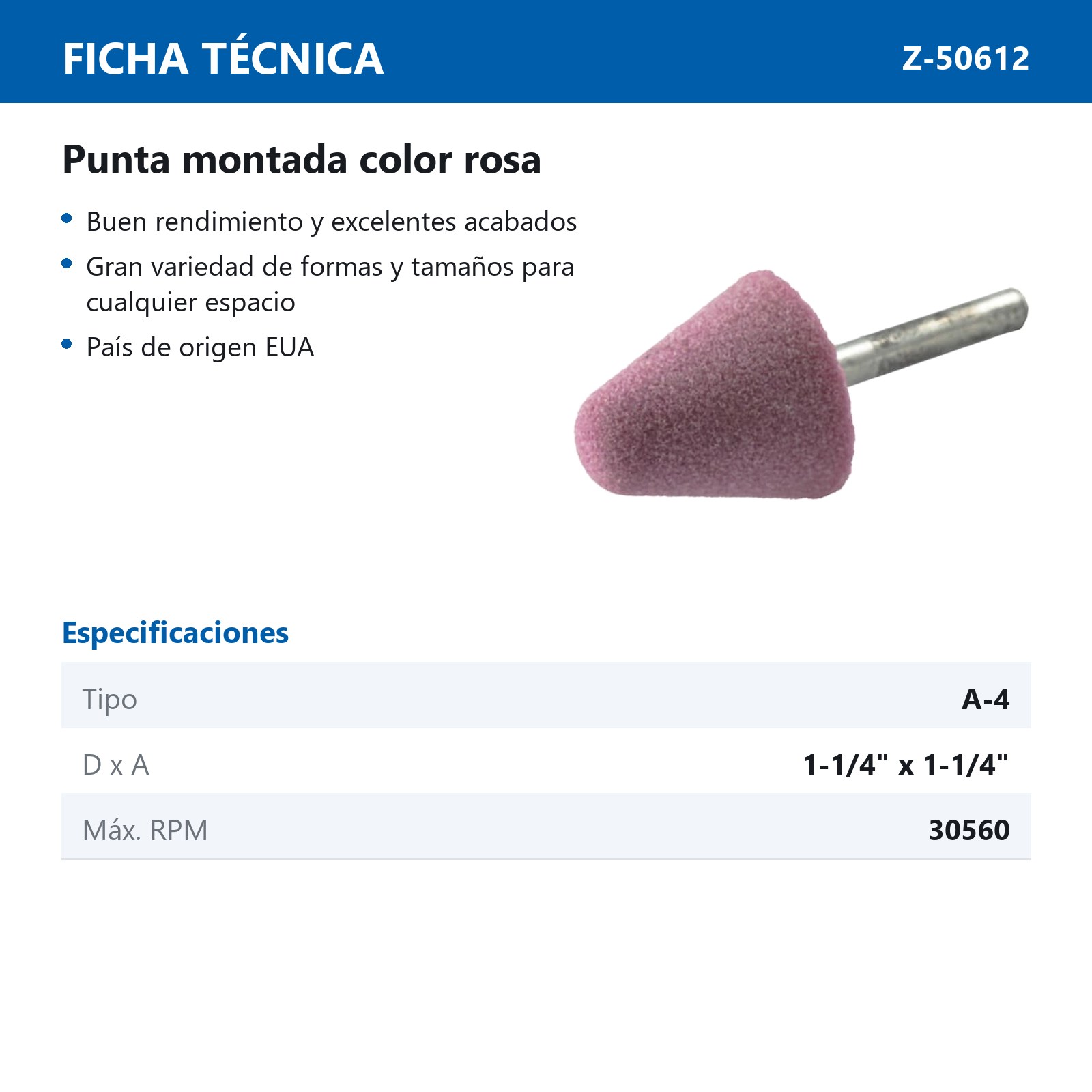 PUNTA MONTADA TIPO 'A4' 88A60  ROSA - Imagen 2