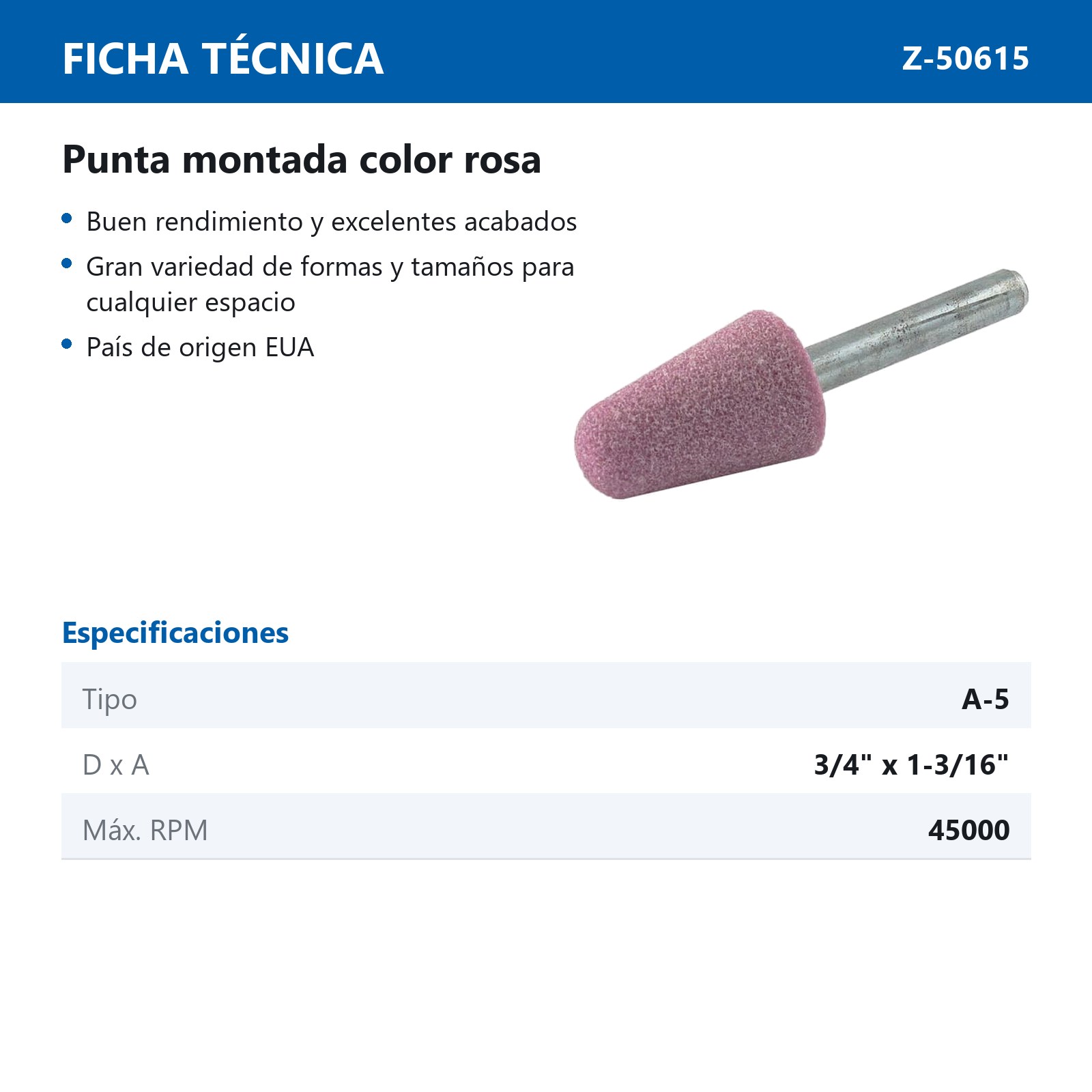 PUNTA MONTADA TIPO 'A5' 88A60  ROSA - Imagen 2