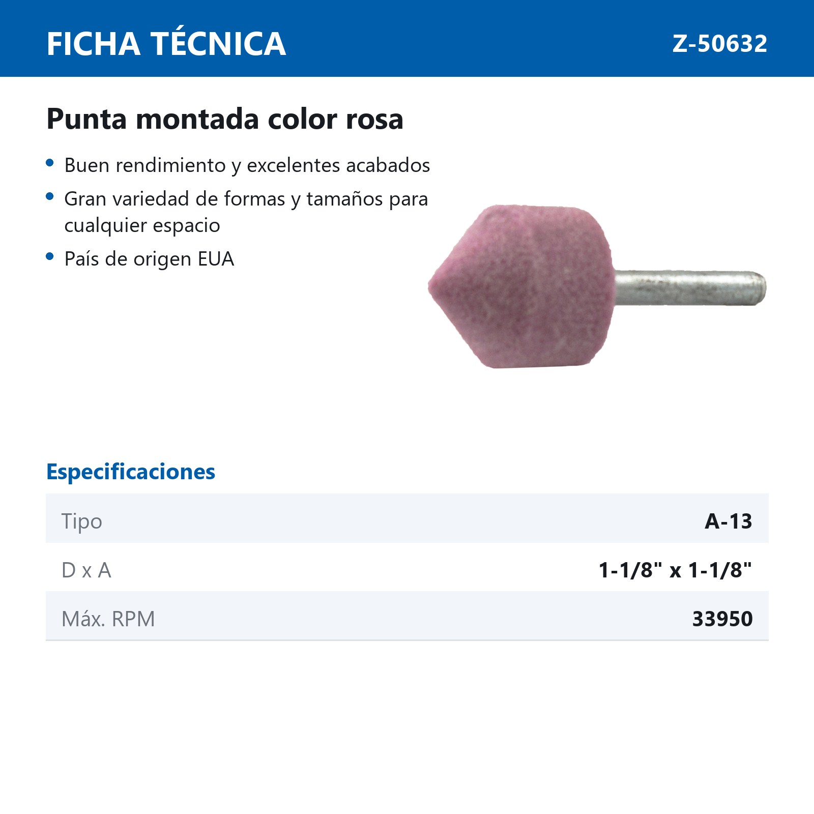 PUNTA MONTADA TIPO 'A13' 88A60  ROSA - Imagen 2