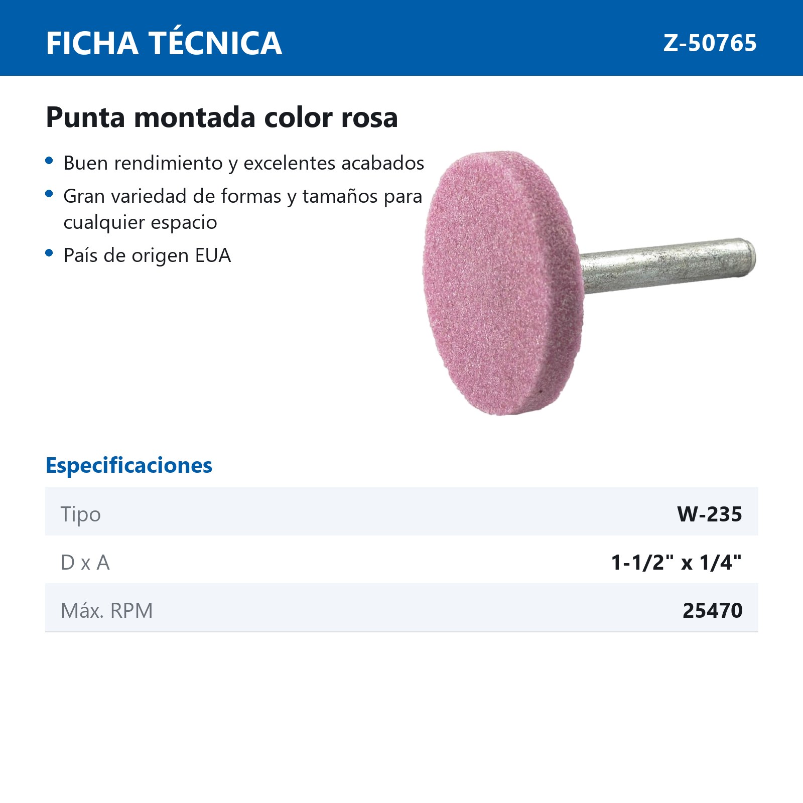 PUNTA MONTADA TIPO 'W235' 88A60  ROSA - Imagen 2