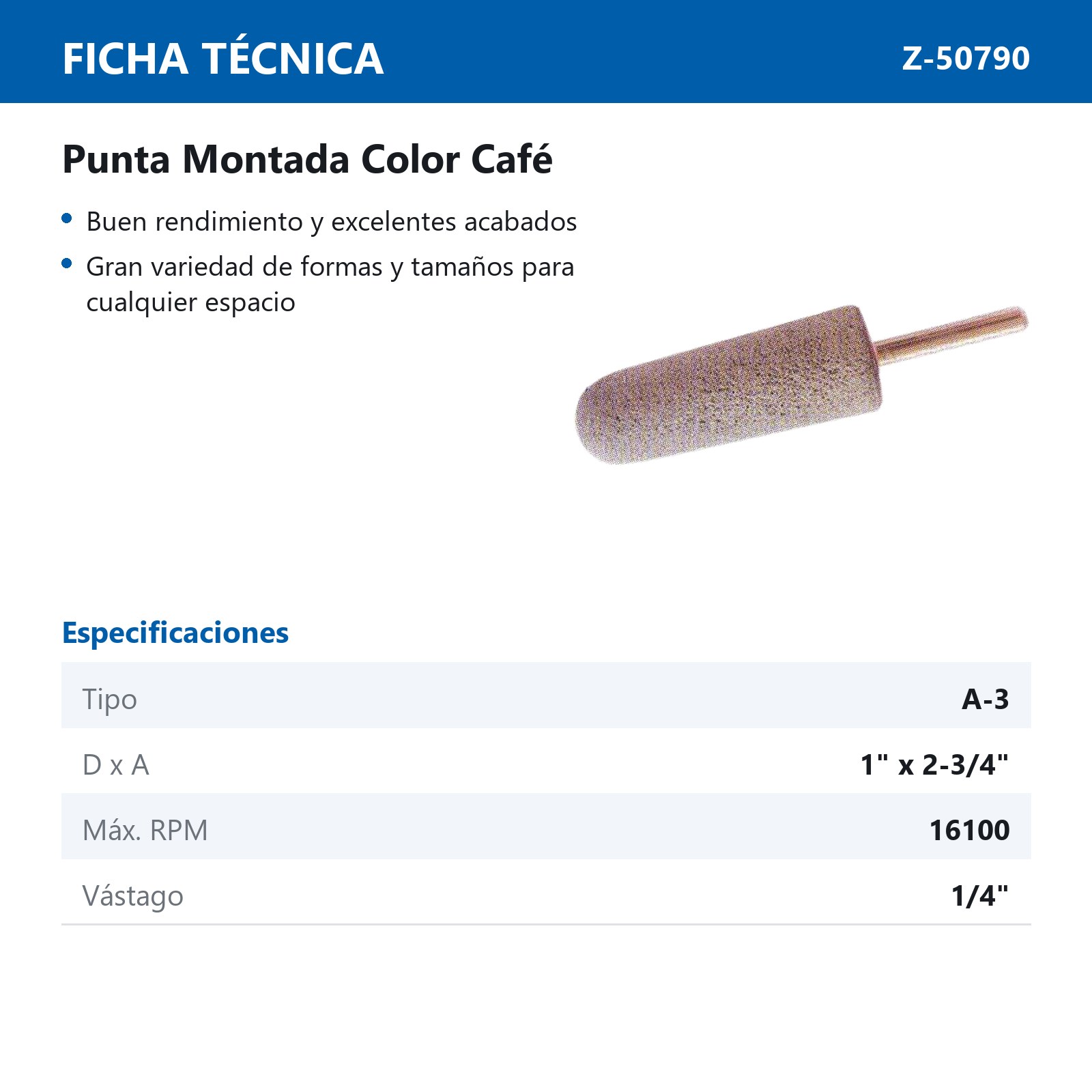 PUNTA MONTADA TIPO 'A3' A24  CAFE - Imagen 2