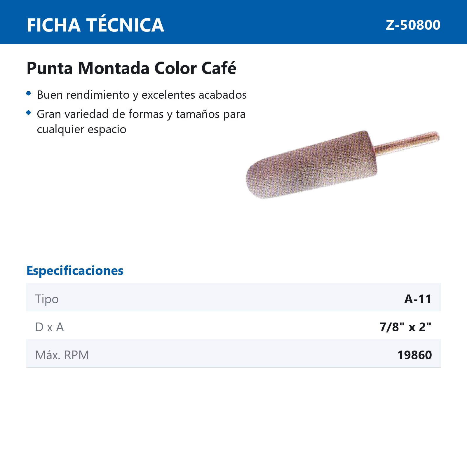 PUNTA MONTADA TIPO 'A11' A24  CAFE - Imagen 2
