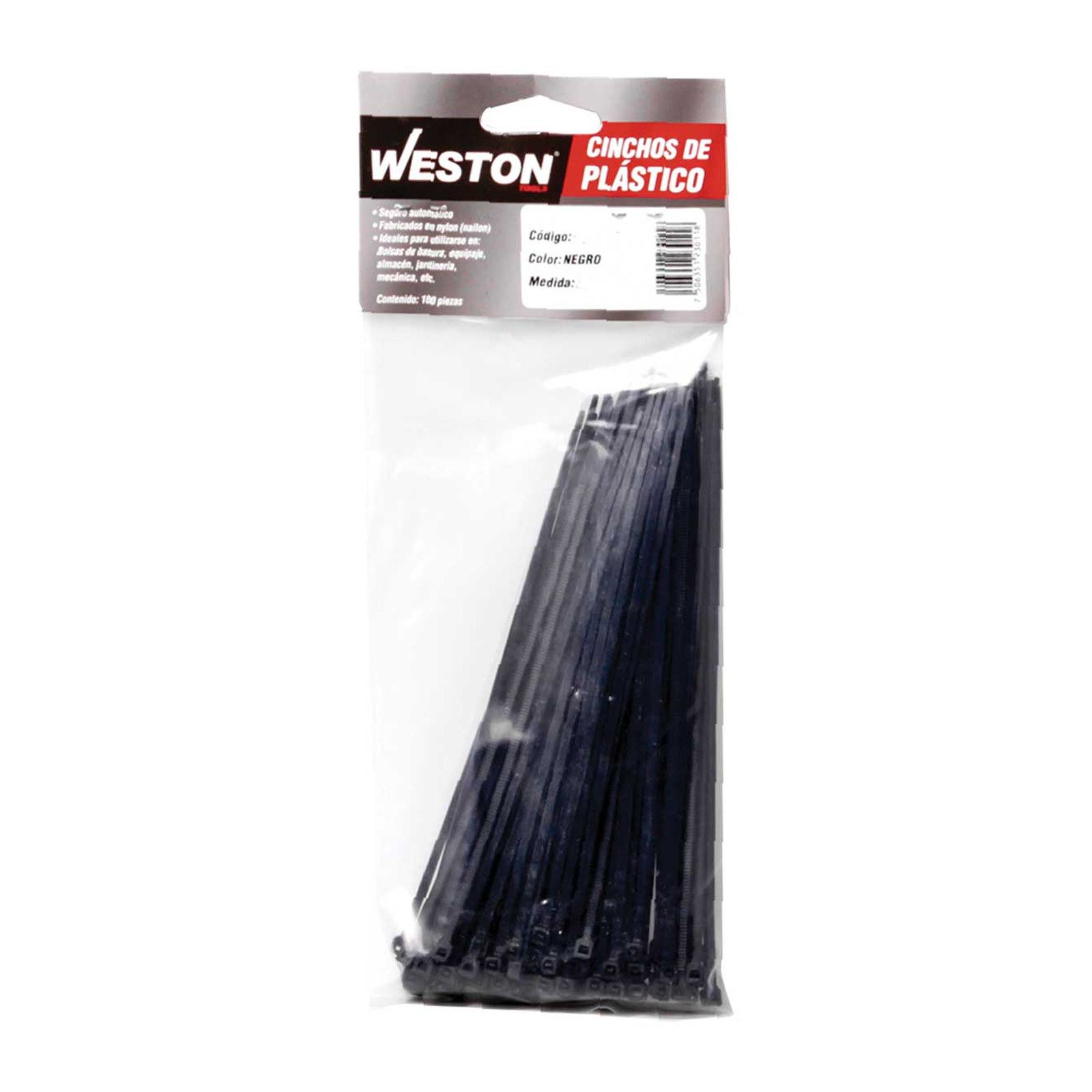 CINCHO PLASTICO NEGRO 3.6 X 100MM    (bolsa c/100) - Imagen 2