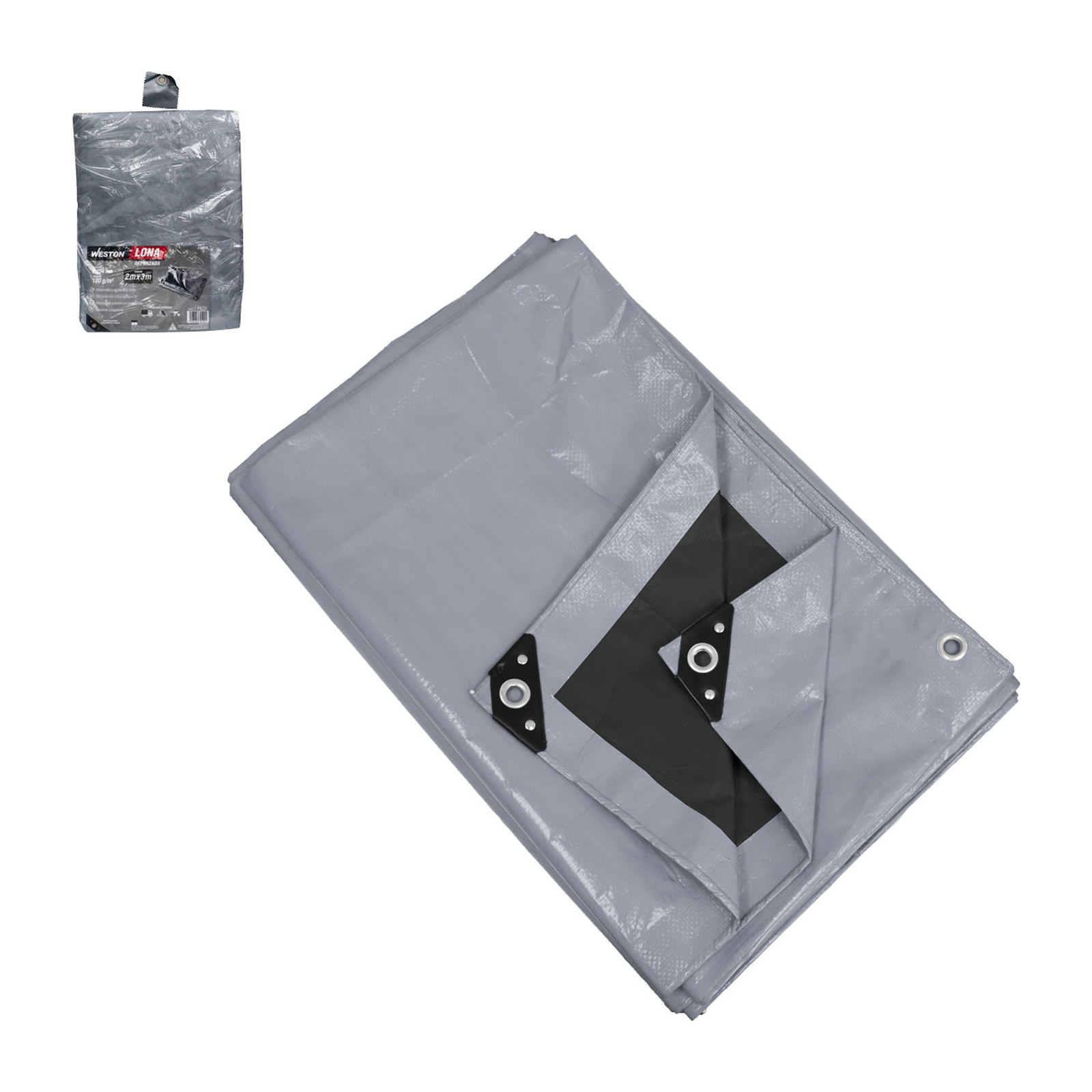LONA GRIS REFORZADA 180G 12M X 17M