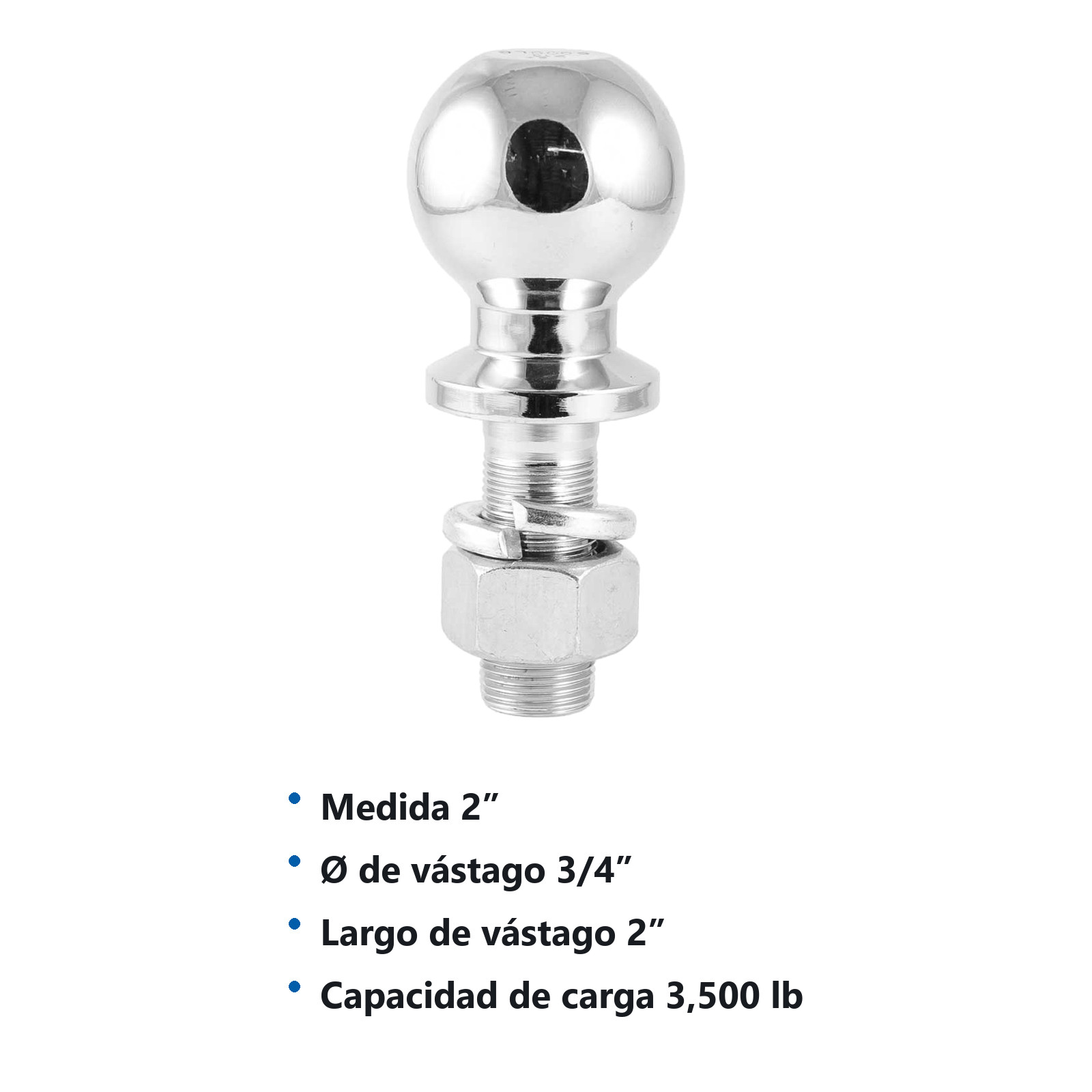 BOLA D/ACERO P/REMOLQUE 2 X 3/4"                  3500 LIBRAS - Imagen 4