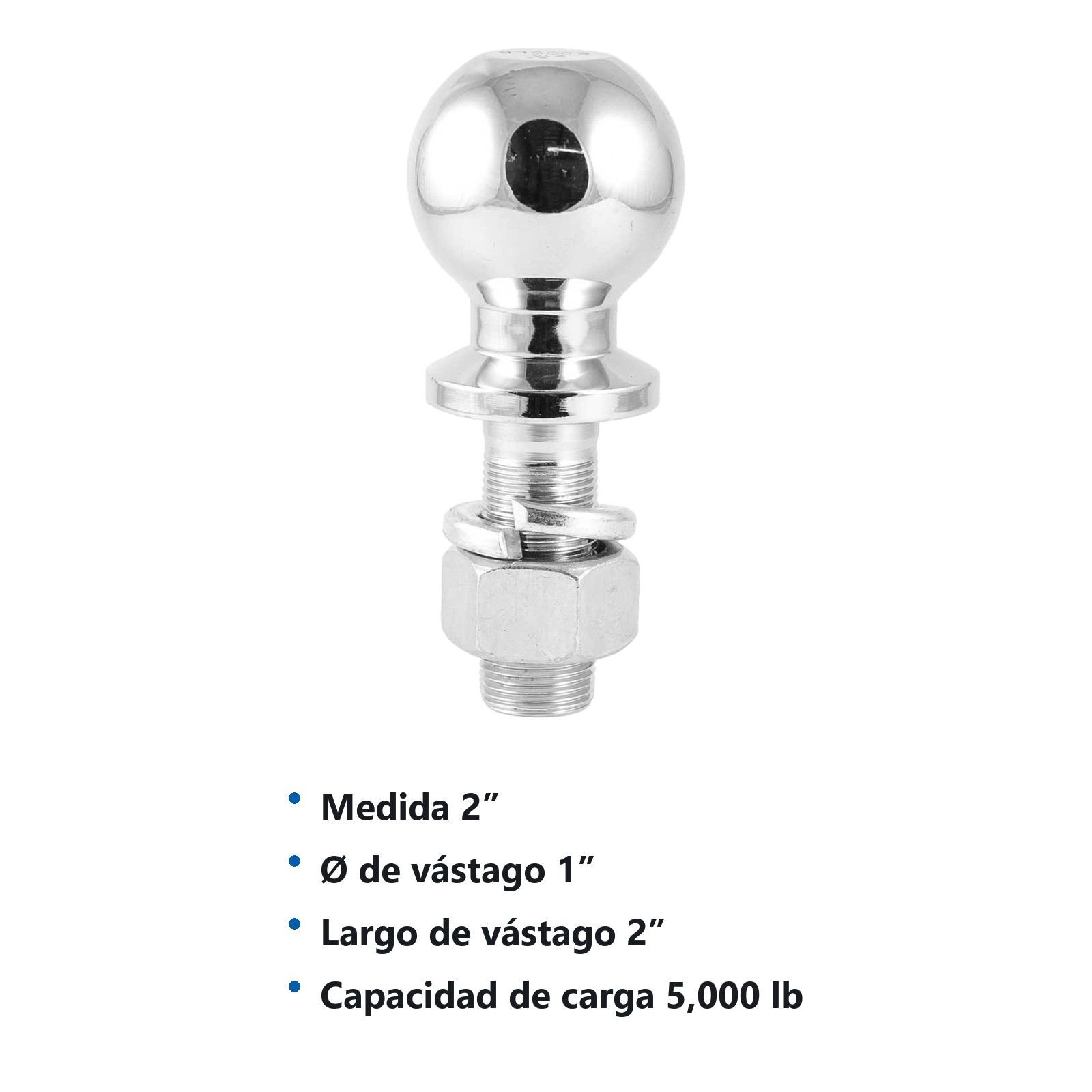 BOLA D/ACERO P/REMOLQUE 2"X1" 5000 LBS - Imagen 4