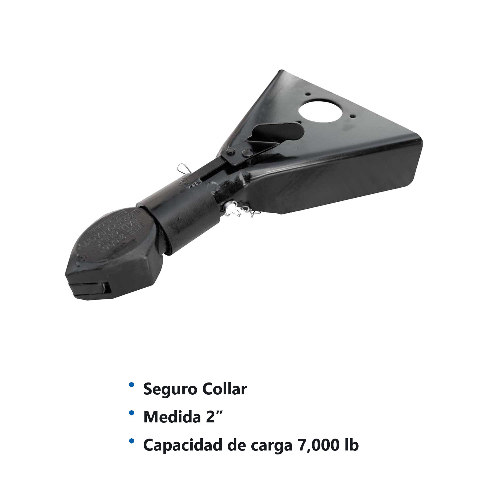 ENGANCHE P/REMOLQUE TIPO "A" C/SEGURO COLLAR MEDIDA 2" CAP. 7000 LB - Imagen 2