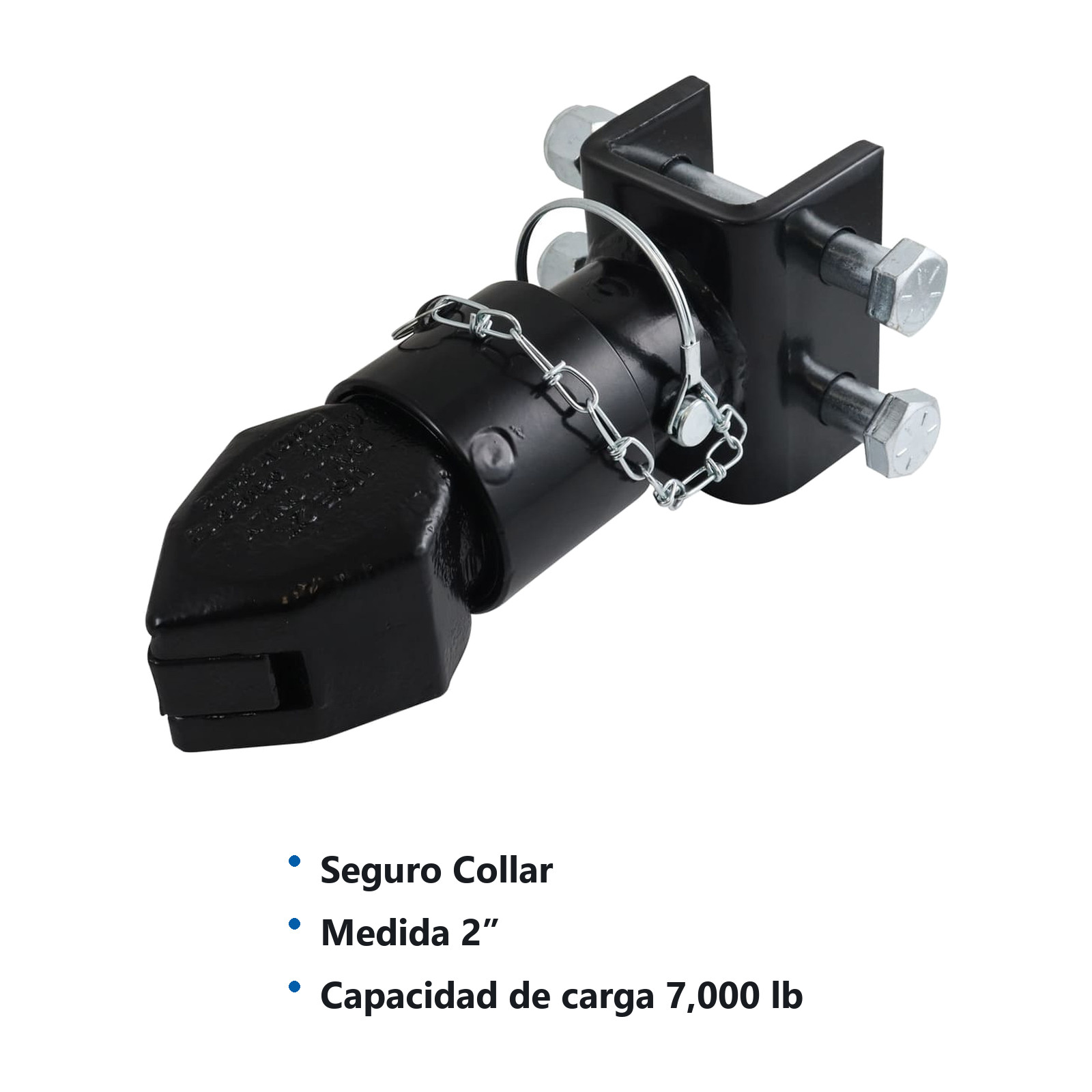 ENGANCHE P/REMOLQUE SOPORTE D/CANAL C/SEGURO COLLAR MEDIDA 2" CAP. 7000 LB - Imagen 2