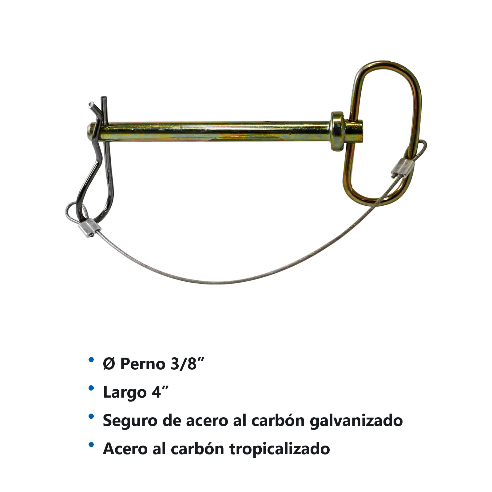 PERNO C/SEGURO 3/8" X 4" TROPICALIZADO - Imagen 2