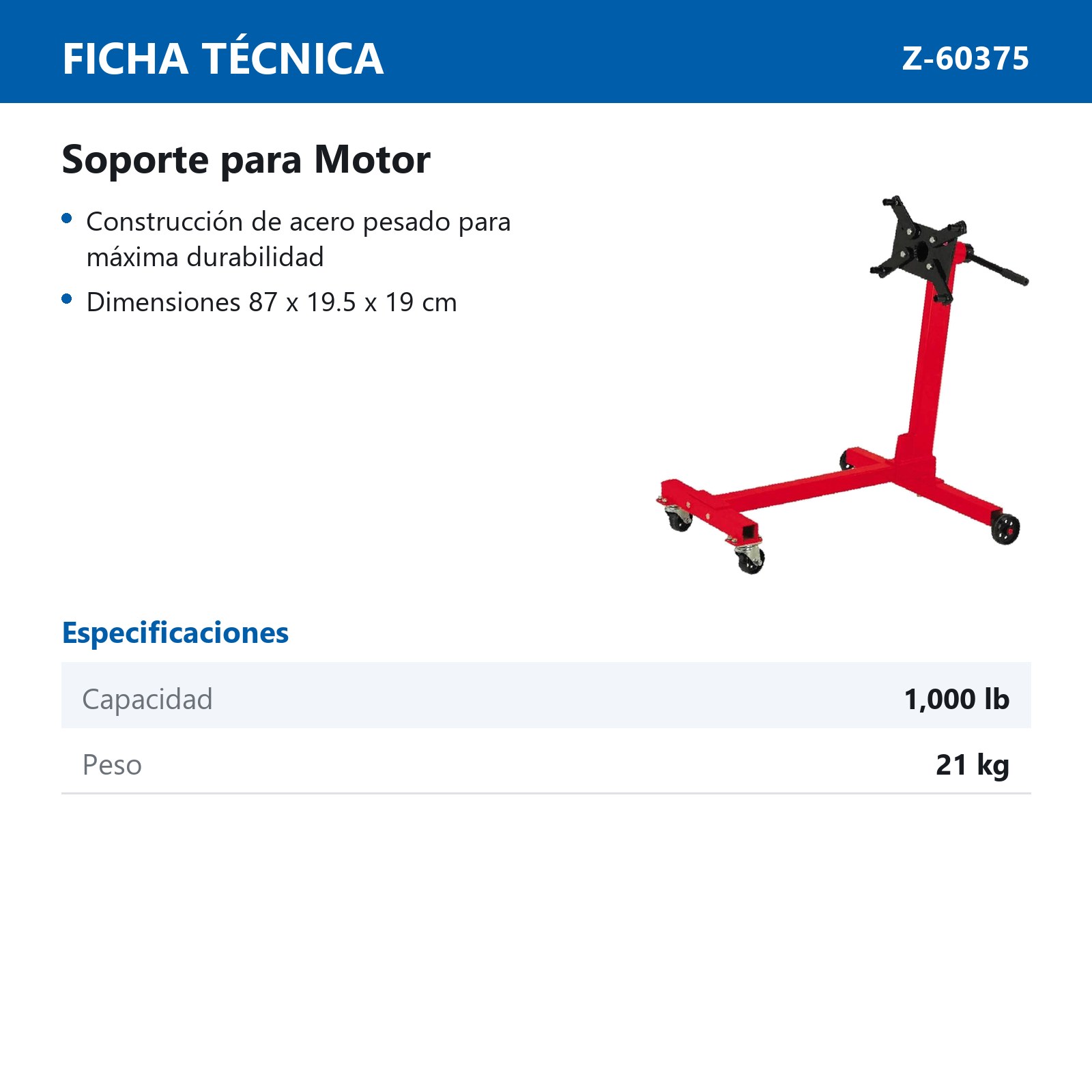 SOPORTE PARA MOTOR 1000 LBS. - Imagen 2