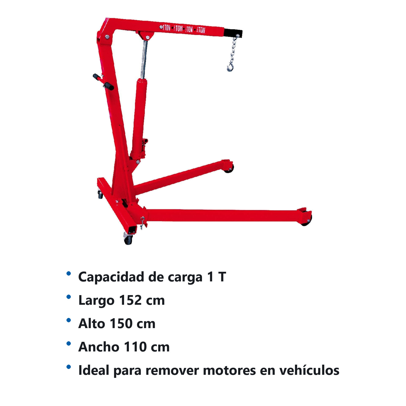 GRUA P/MOTORES T/PLUMA PLEGABLE 1 TON - Imagen 2