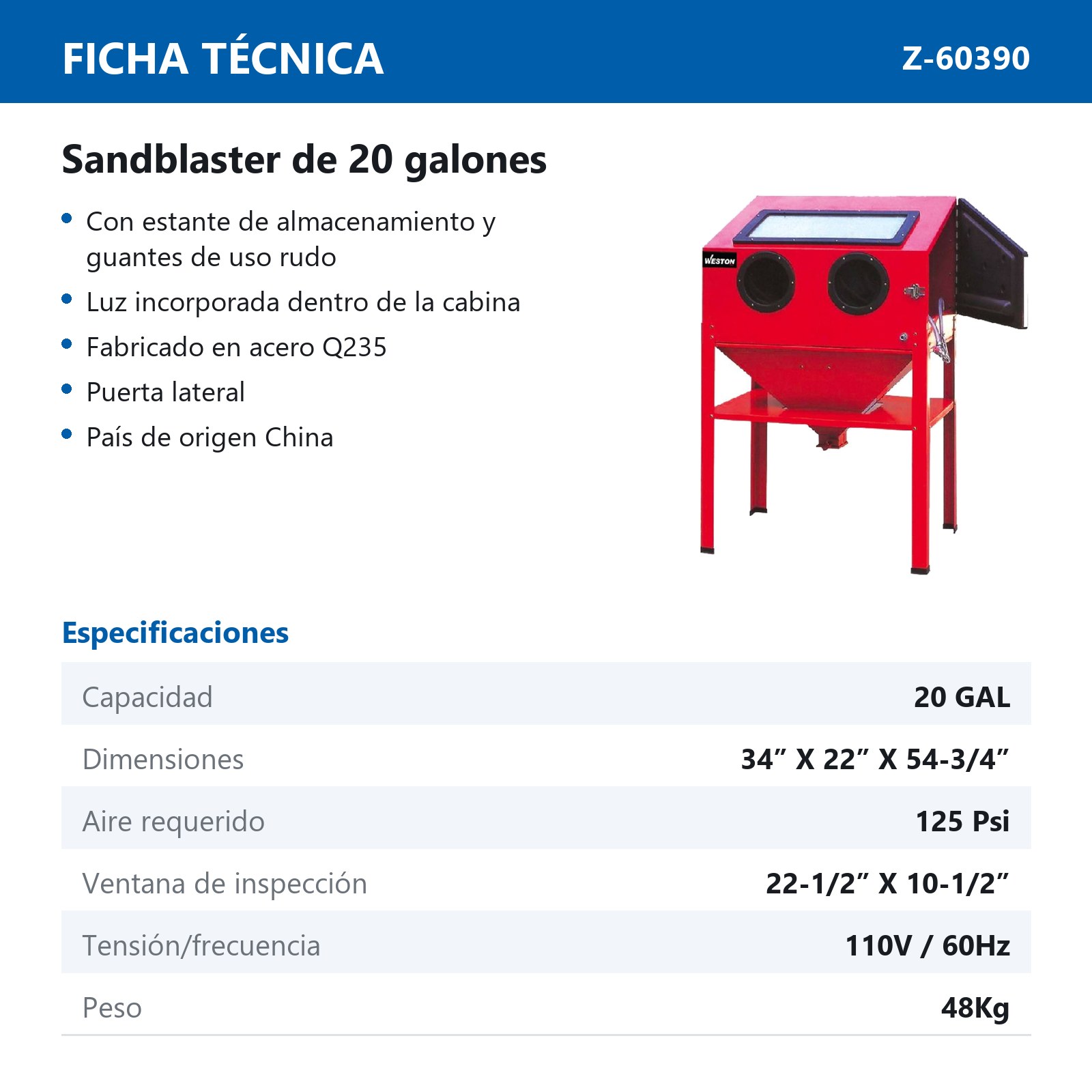CABINA PARA SANDBLAST (20 Gal) - Imagen 4
