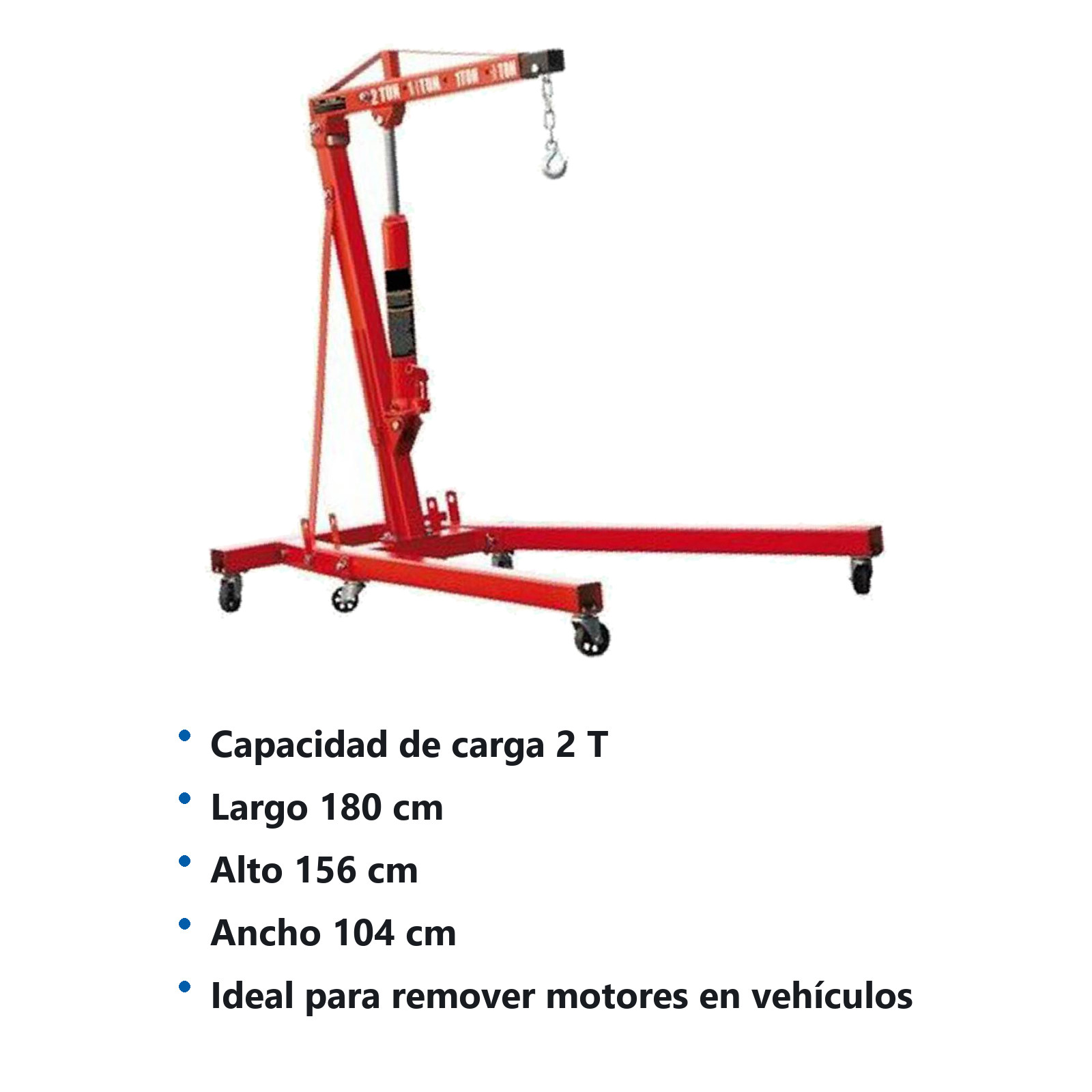 GRUA PLEGABLE P/MOTOR 2 TONELADAS - Imagen 2