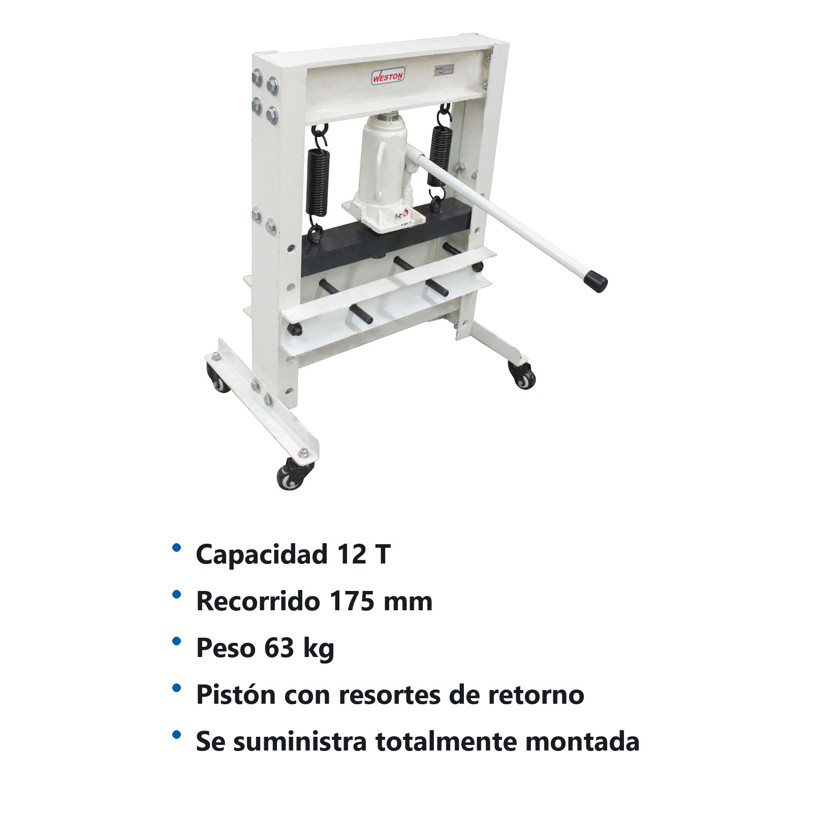 PRENSA HIDRAULICA TIPO H C/PISTON 12 TON - Imagen 4
