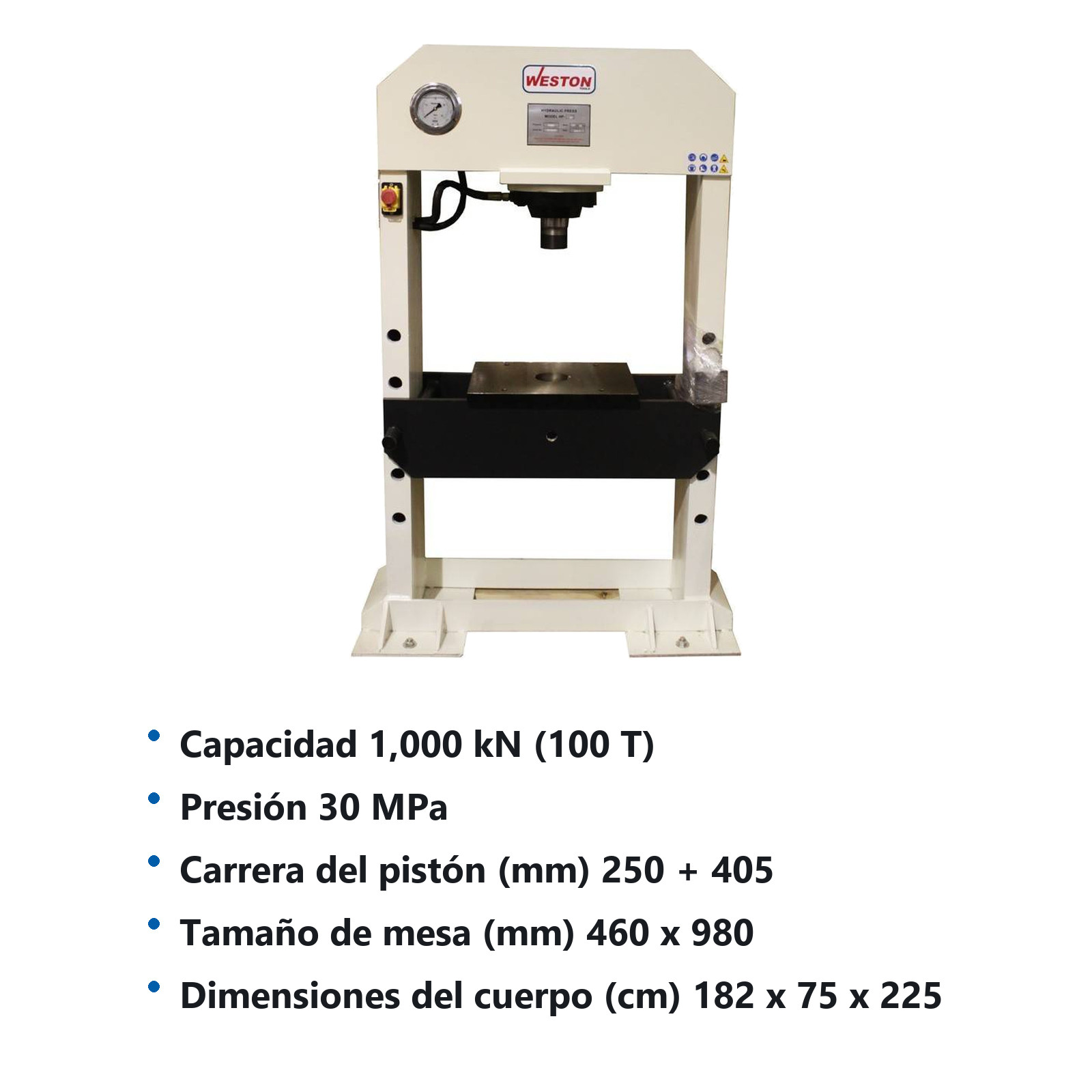 PRENSA HIDRAULICA TIPO H 100TON - Imagen 2