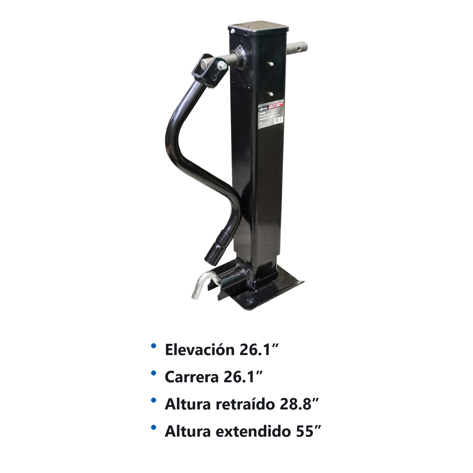 GATO P/REMOLQUE SOLDABLE C/TUBO CUADRADO MANIVELA LATERAL CAP. 12000 LB - Imagen 2
