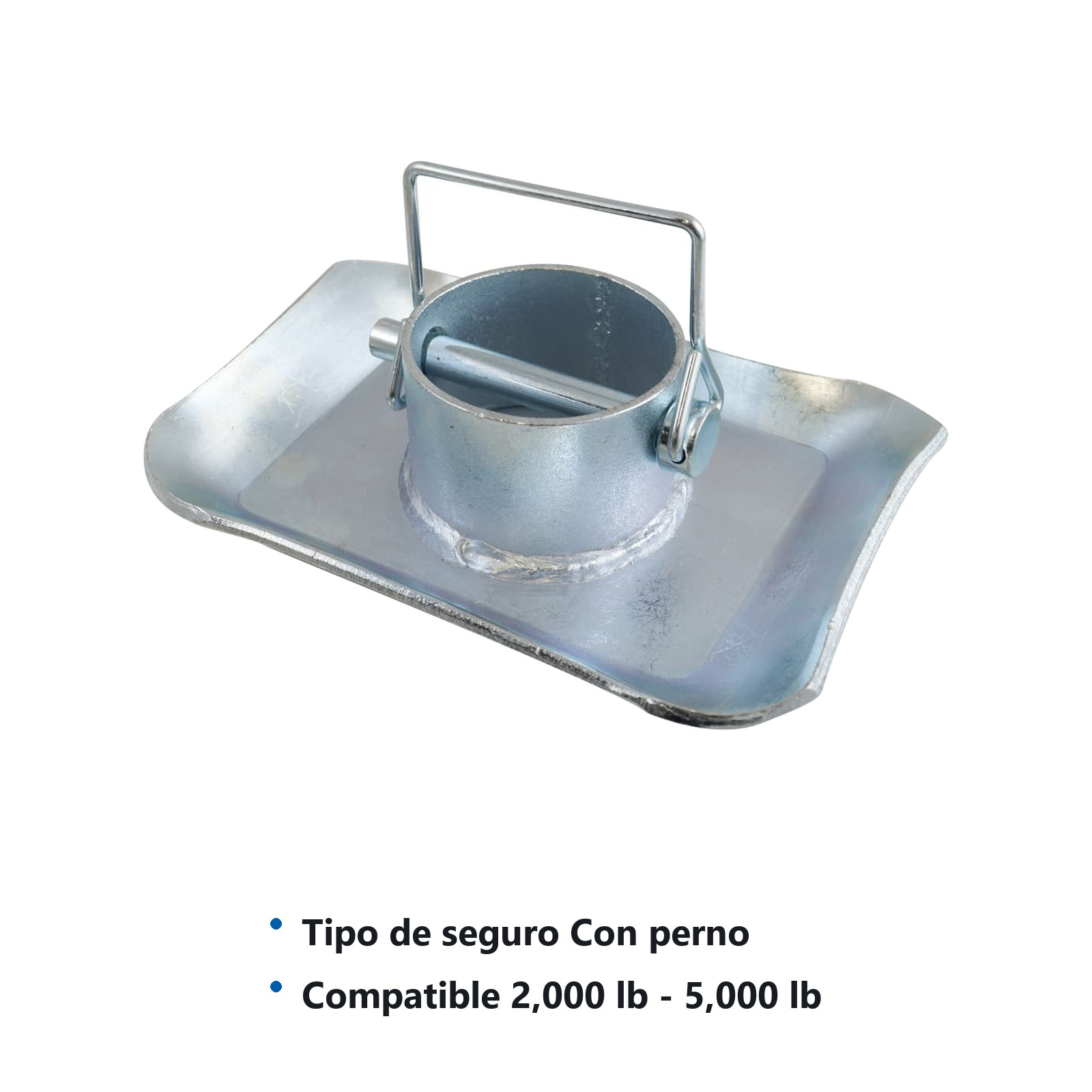 BASE P/GATO P/REMOLQUE C/PERNO P/TUBO DE 2" COMP. 2000 - 5000 LB - Imagen 2