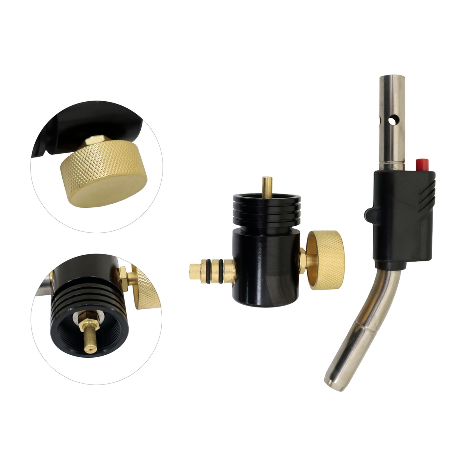 SOPLETE MAPP 1300°C CGA600 AUTOENCENDIDO VALVULA D/ALUMINIO CUERPO D/ACERO INOX. TUBO GIRATORIO 360° - Imagen 2