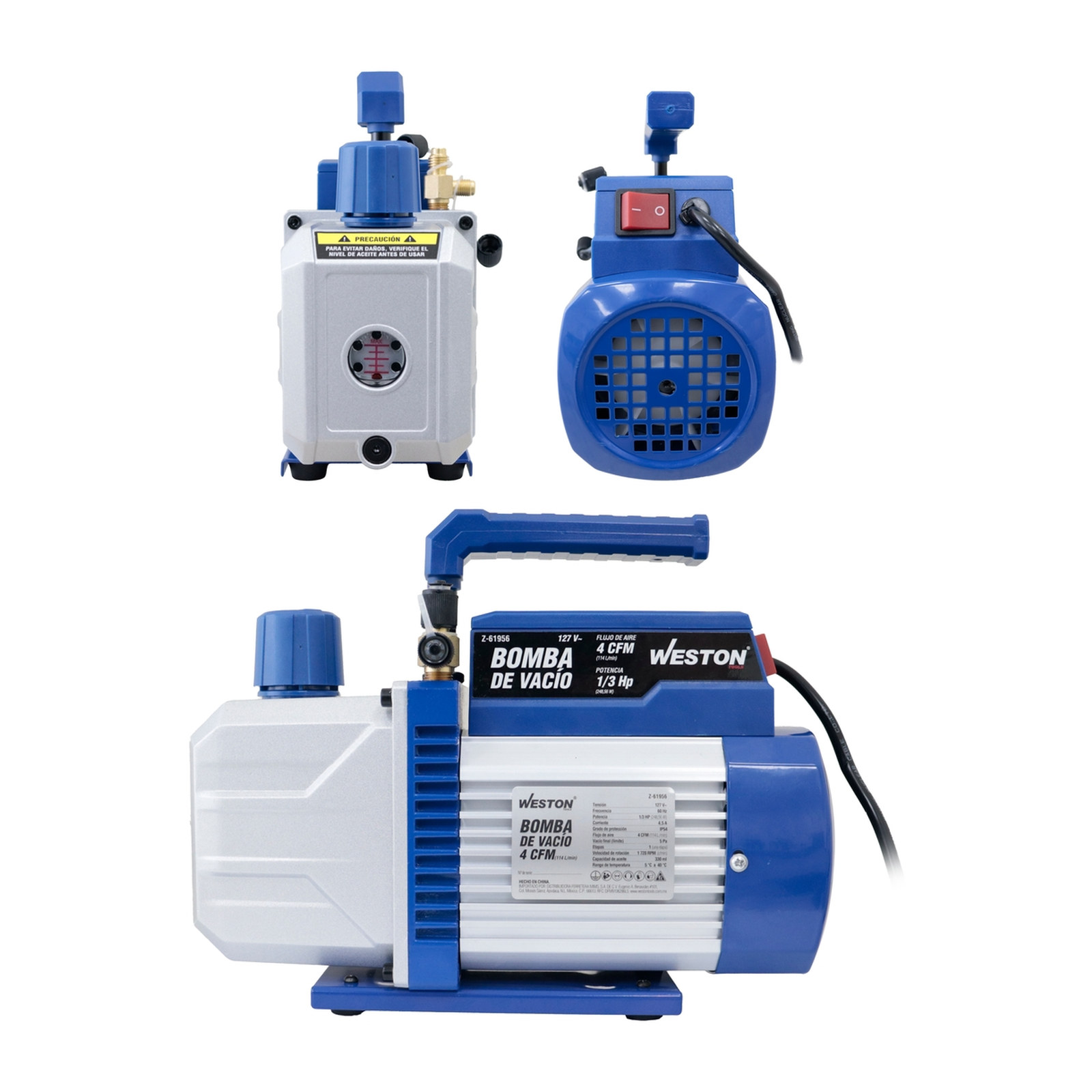 KIT BOMBA D/VACIO 4 CFM HVAC Y MANGUERA REGULADOR - Imagen 3