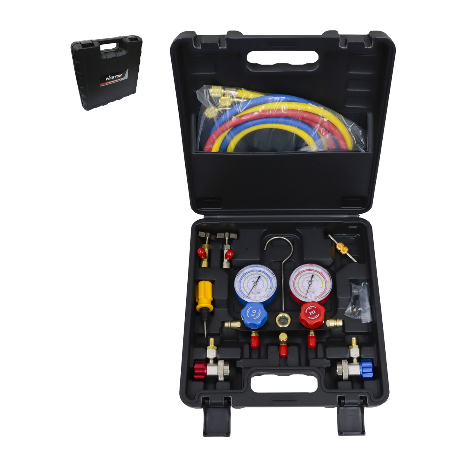 JUEGO D/MANOMETROS MANIFOLD 600 PSI REFRIGERANTE R134A