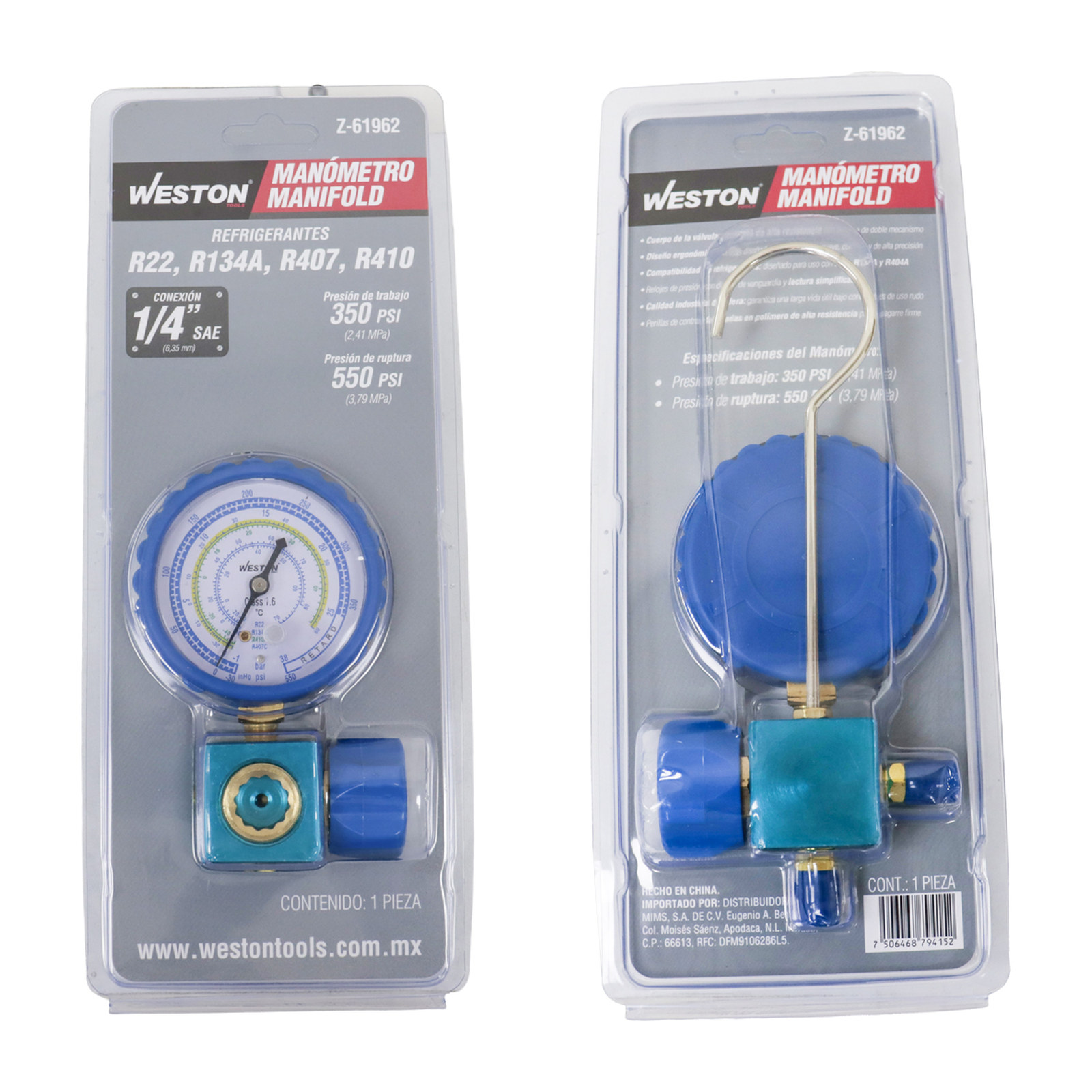 JUEGO D/MANOMETROS MANIFOLD REFRIGERANTES R22 R134A R407 R410 - Imagen 4