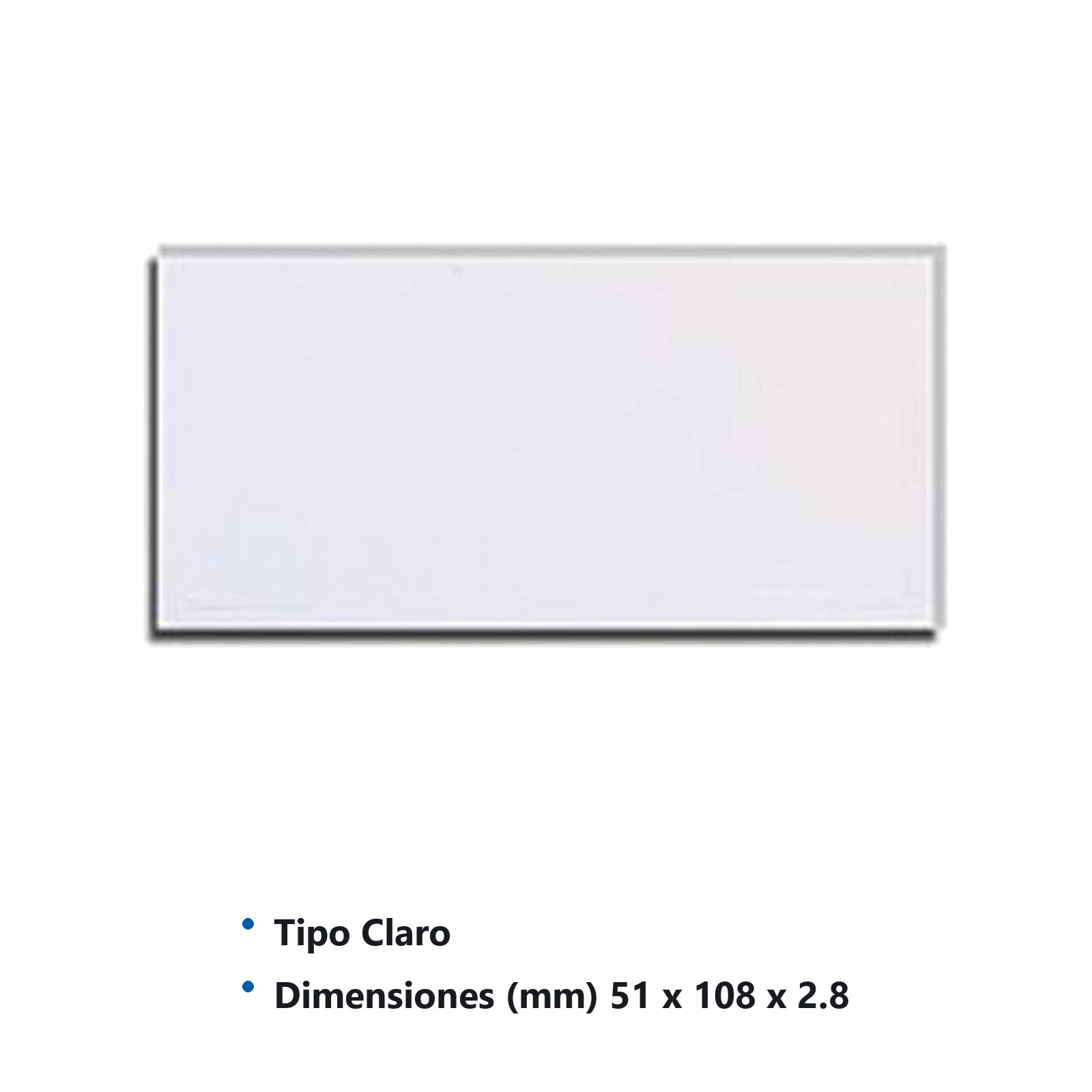 VIDRIO 108 X 51MM (Precio x pieza - Empaque c/100 pzas) - Imagen 3