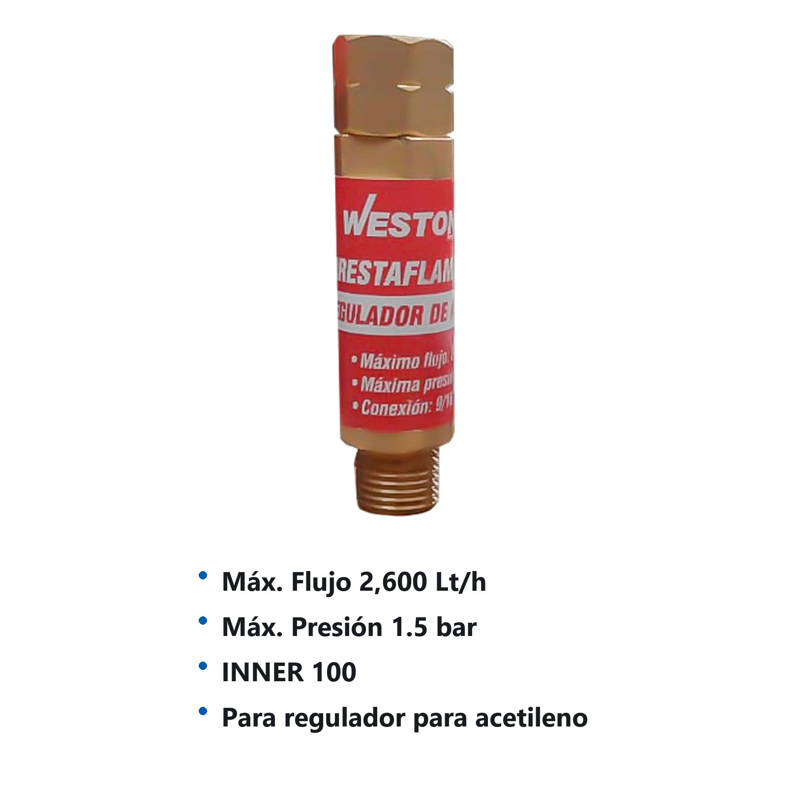 ARRESTAFLAMAS DE ACETILENO P/REGULADOR - Imagen 3