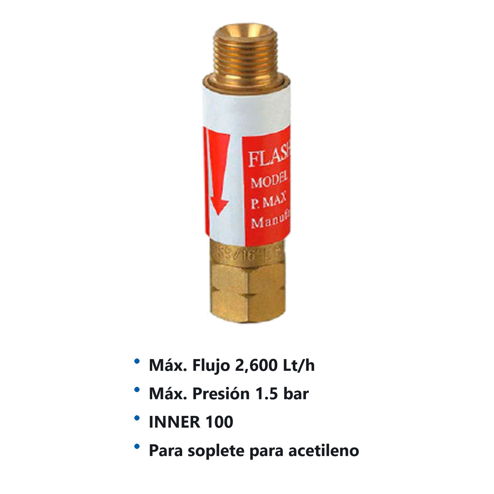 ARRESTAFLAMAS DE ACETILENO P/SOPLETE - Imagen 2