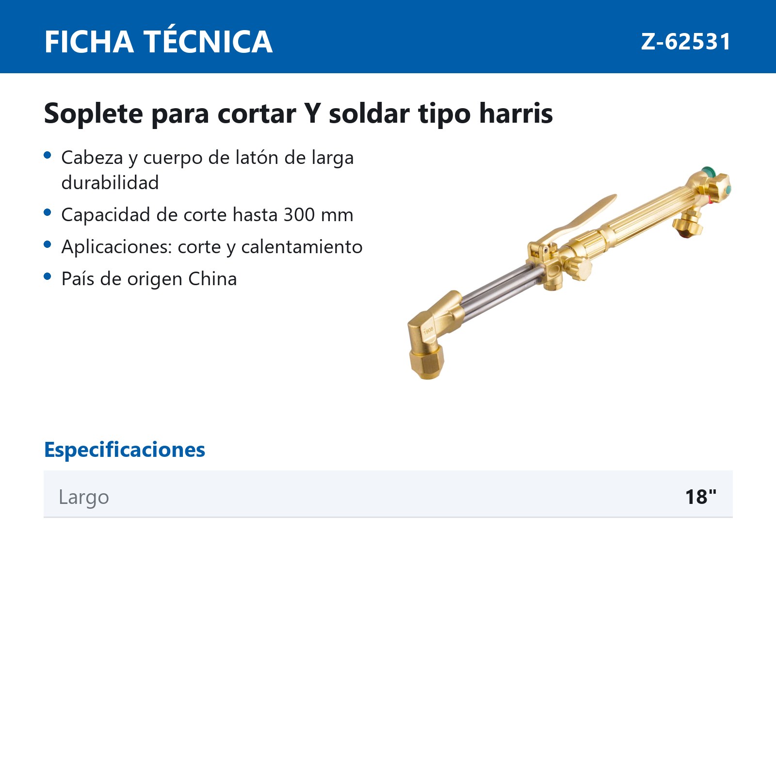 SOPLETE P/CORTAR Y SOLDAR T/HARRIS ACETILENO - Imagen 2