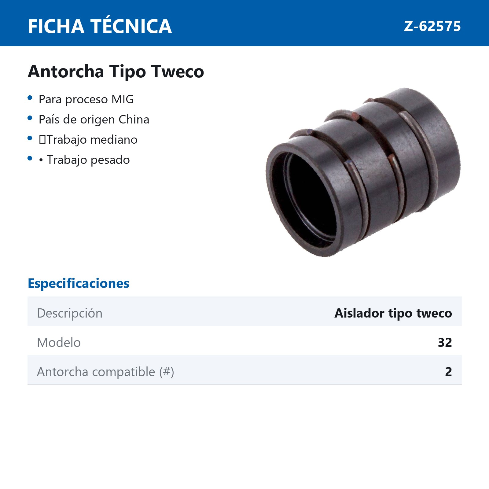 AISLADOR 32 T/TWECO (Precio x pieza - Empaque c/10 pzas) - Imagen 3